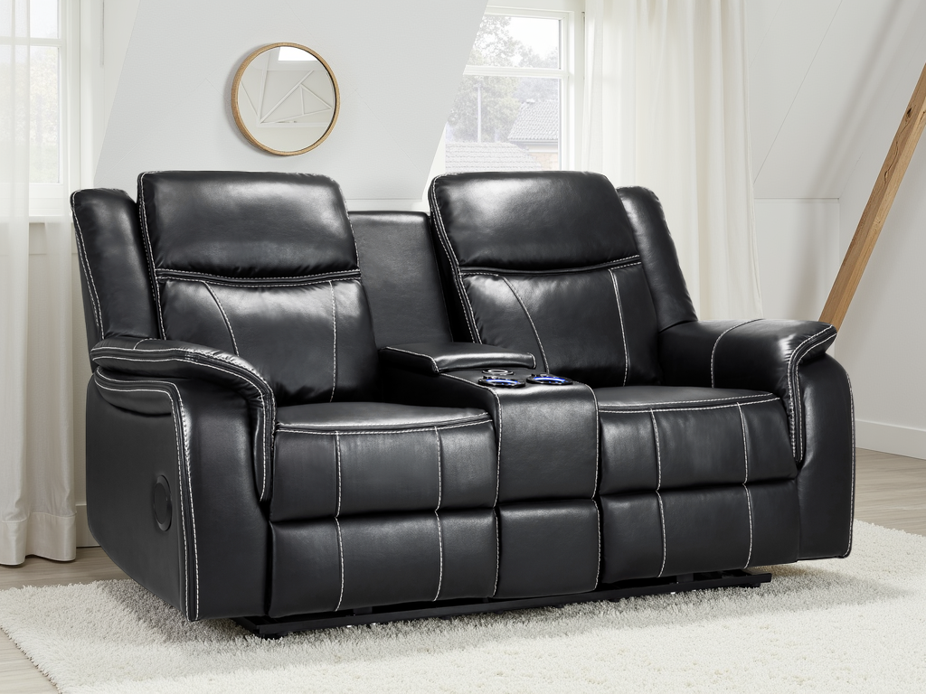 Galaxy Tech Electric Recliner 2 Seater Leather