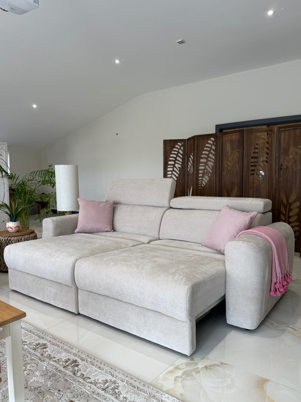 Electric Slider Sofa Bed 3 Seater Drift - Beige