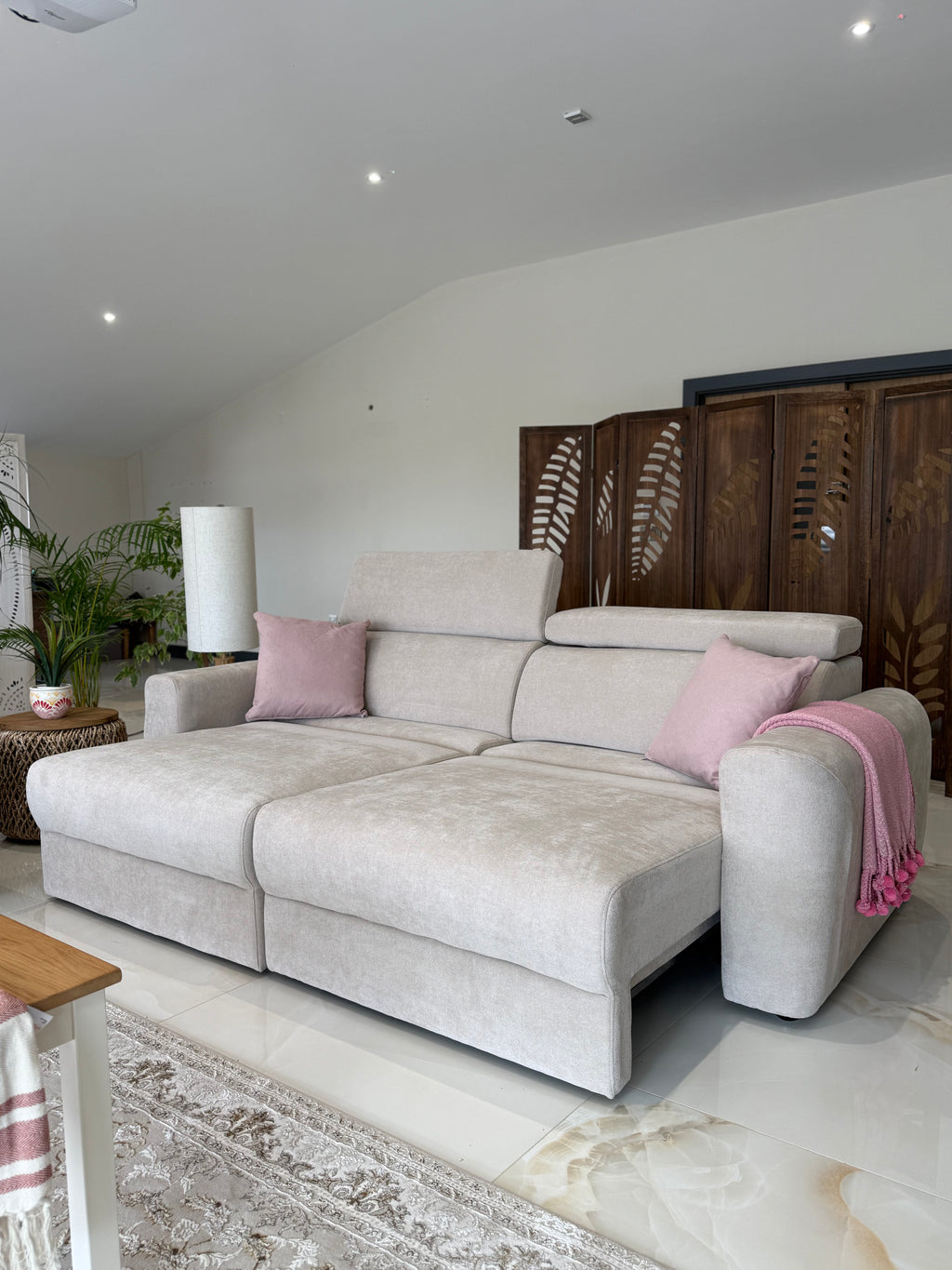 Electric Slider Sofa Bed 3 Seater Drift - Beige