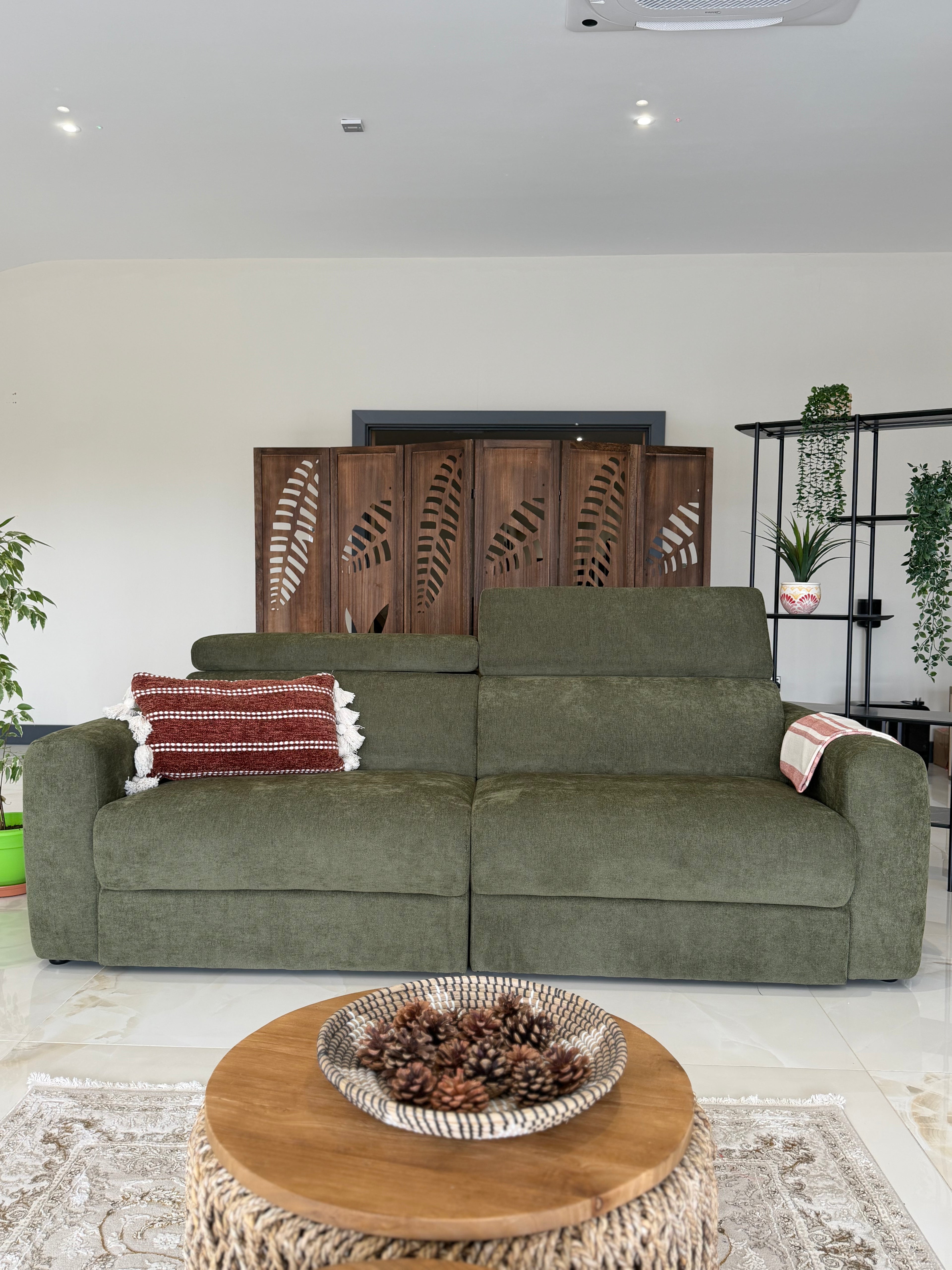 Electric Slider Sofa Bed 3 Seater Drift - Green