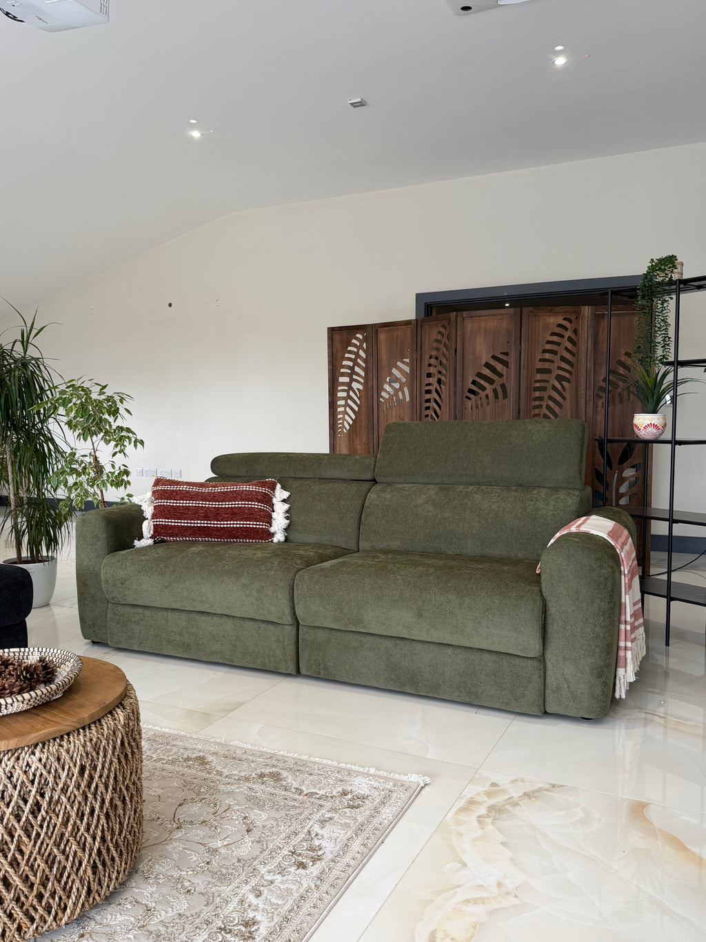 Electric Slider Sofa Bed 3 Seater Drift - Green