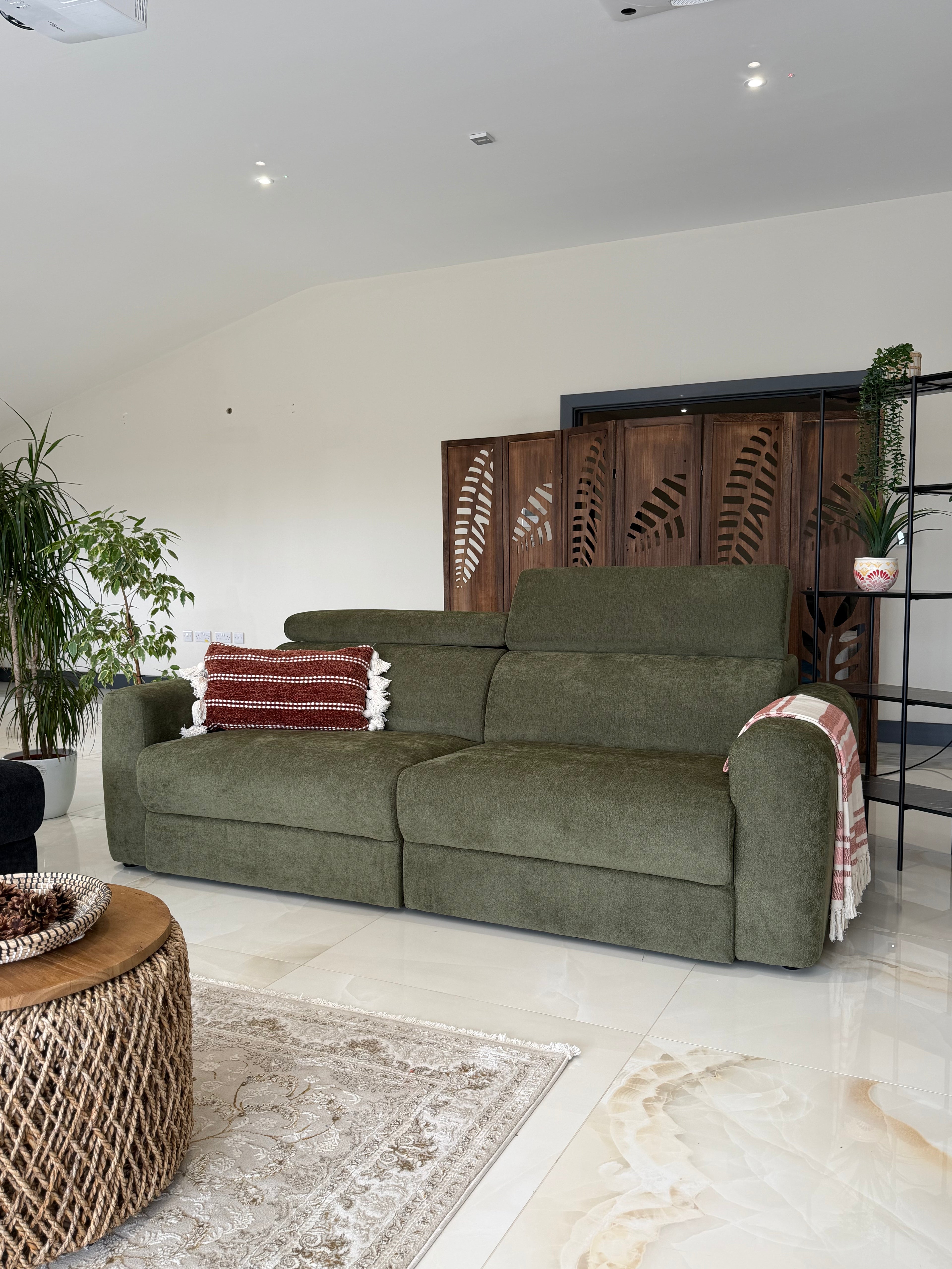 Electric Slider Sofa Bed 3 Seater Drift - Green