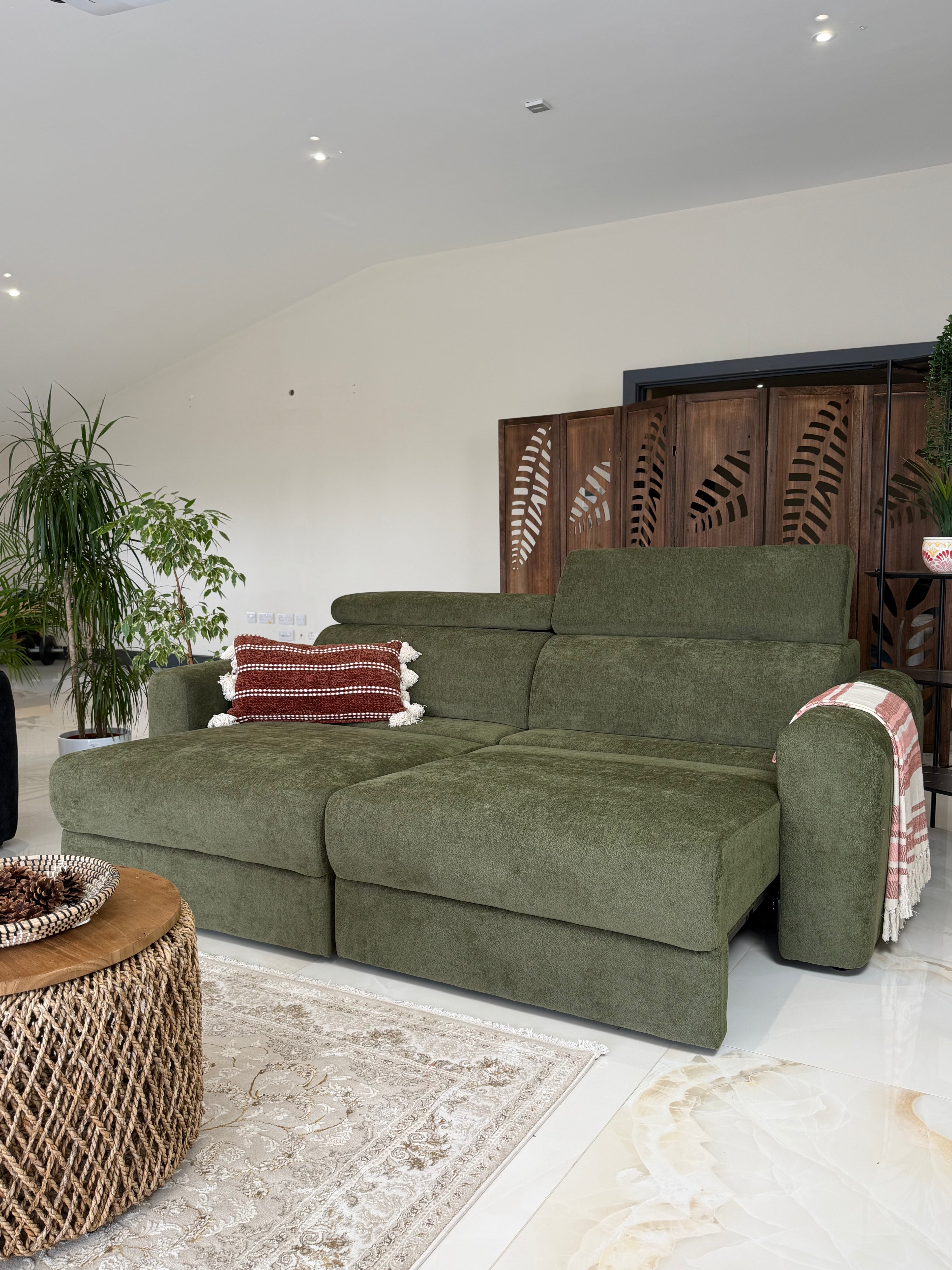 Electric Slider Sofa Bed 3 Seater Drift - Green