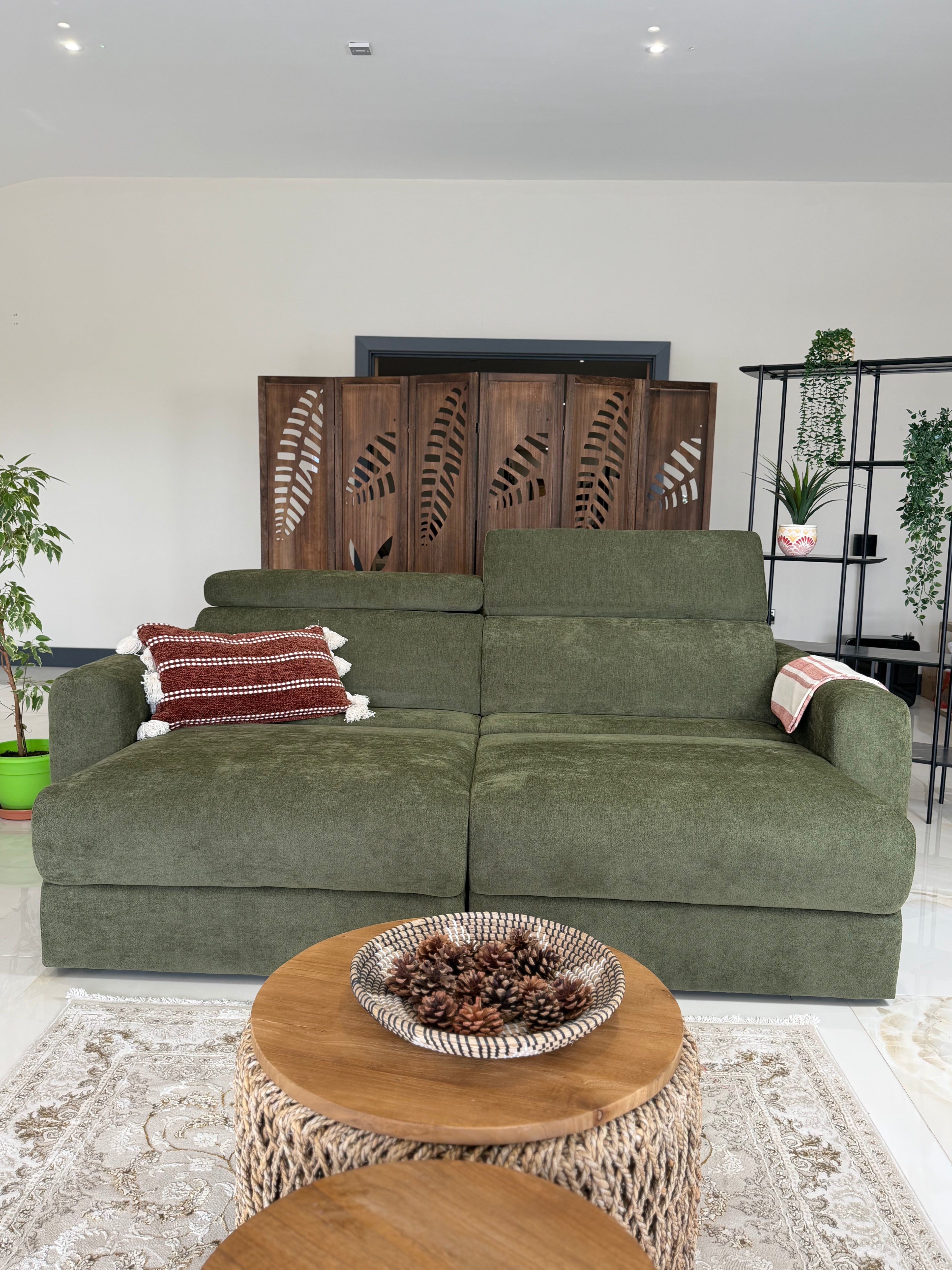 Electric Slider Sofa Bed 3 Seater Drift - Green
