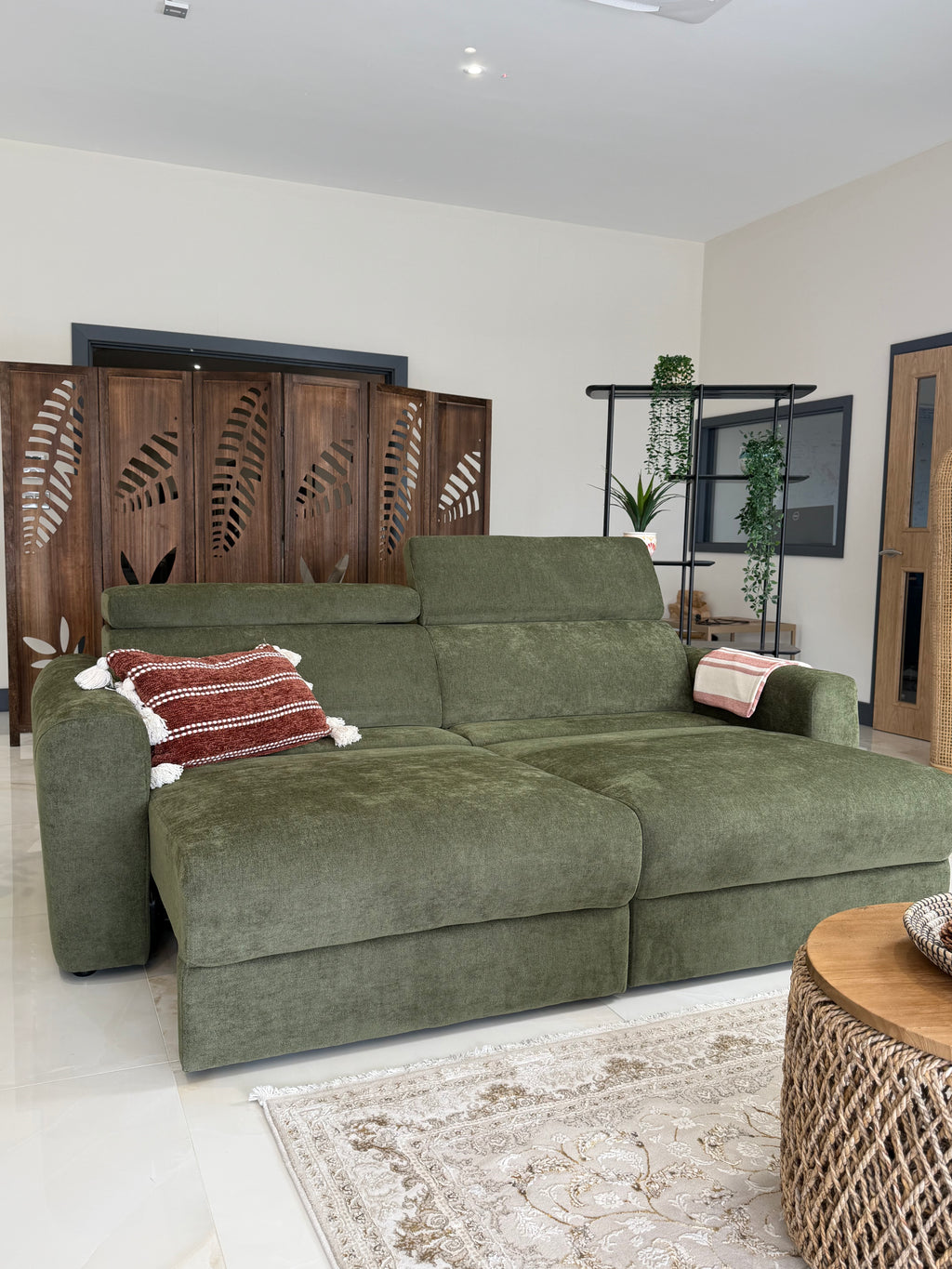 Electric Slider Sofa Bed 3 Seater Drift - Green