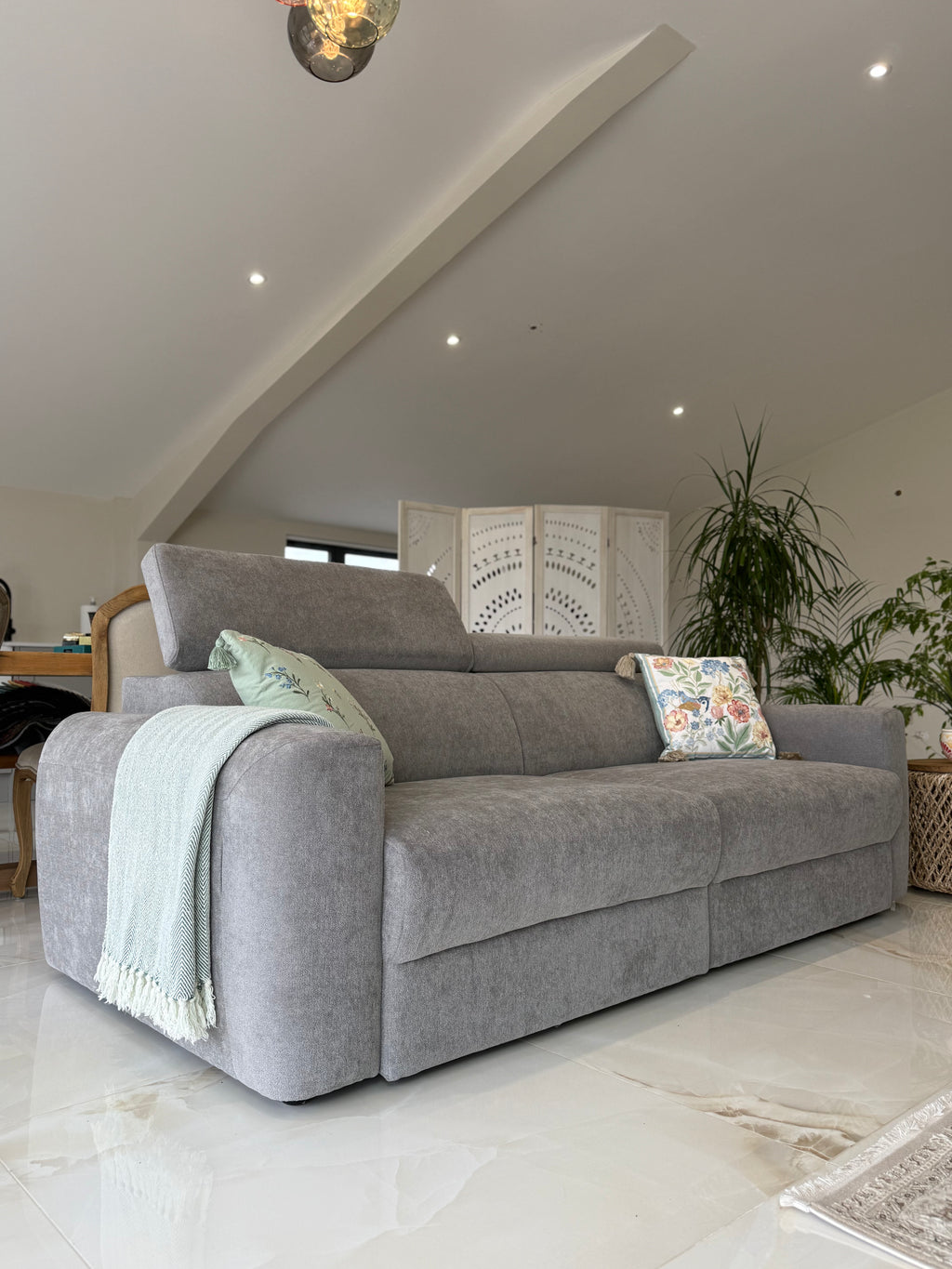 Electric Slider Sofa Bed 3 Seater Drift - Grey
