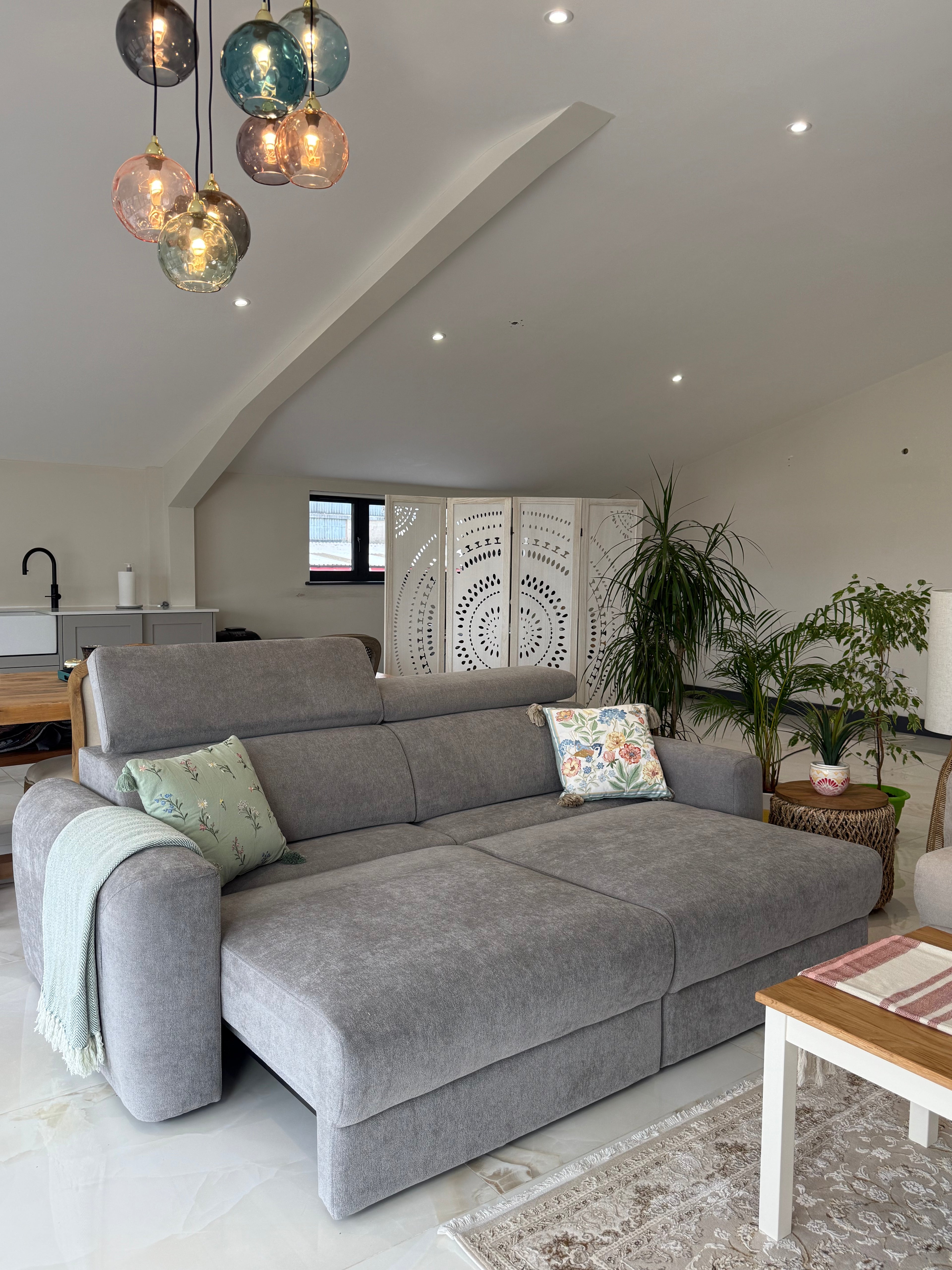 Electric Slider Sofa Bed 3 Seater Drift - Grey