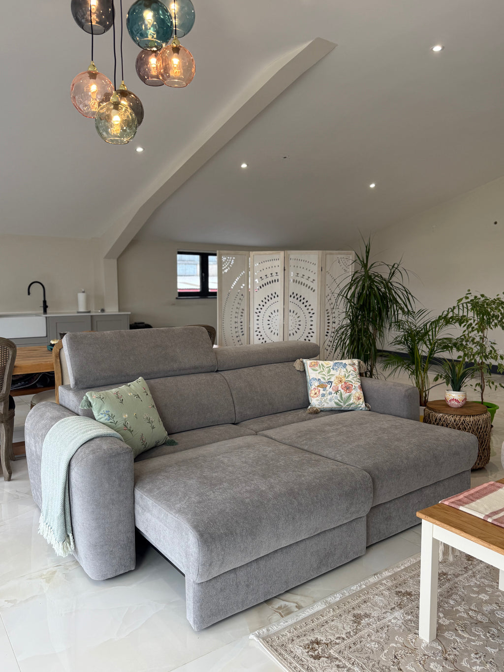 Electric Slider Sofa Bed 3 Seater Drift - Grey