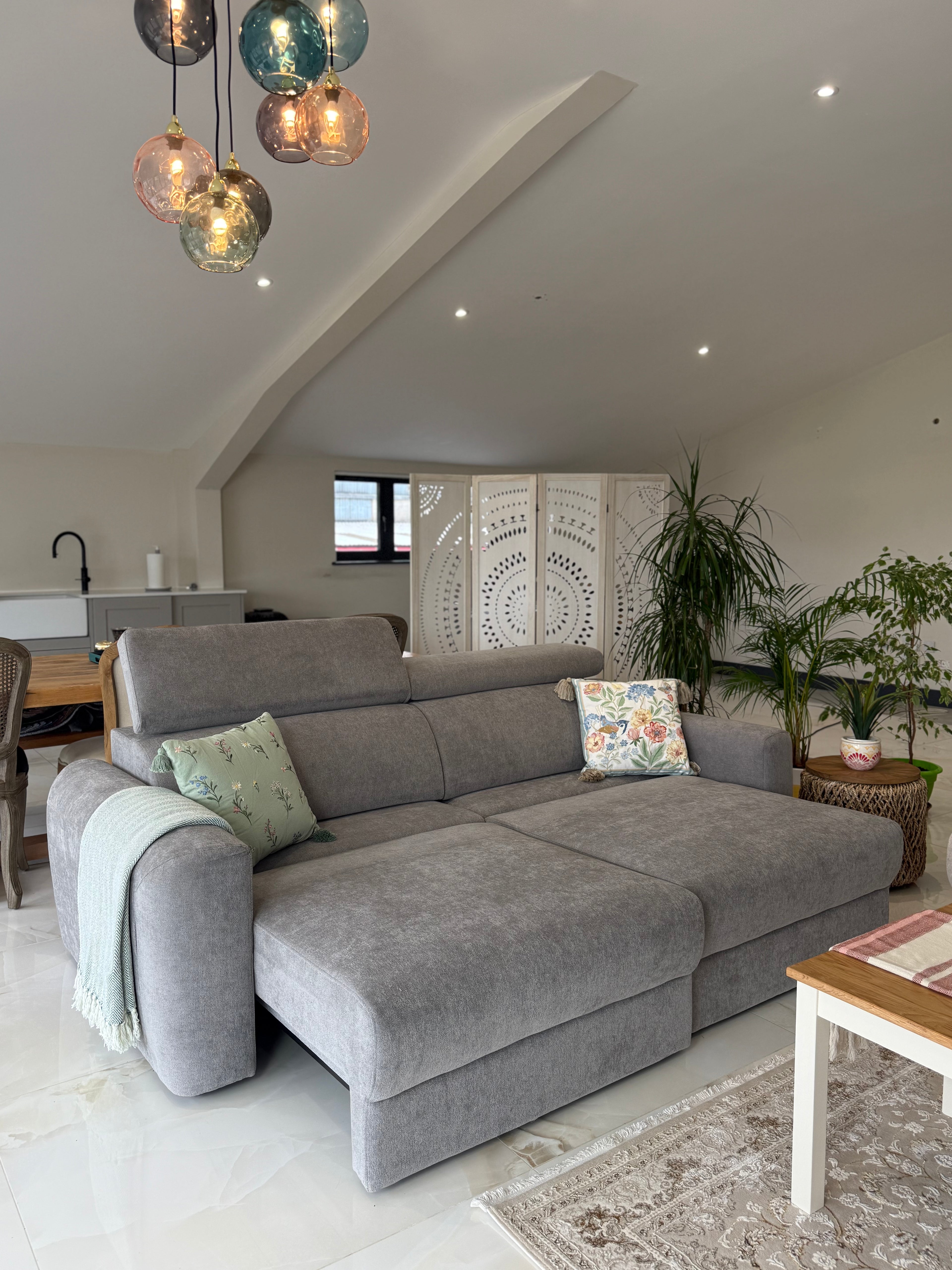Electric Slider Sofa Bed 3 Seater Drift - Grey