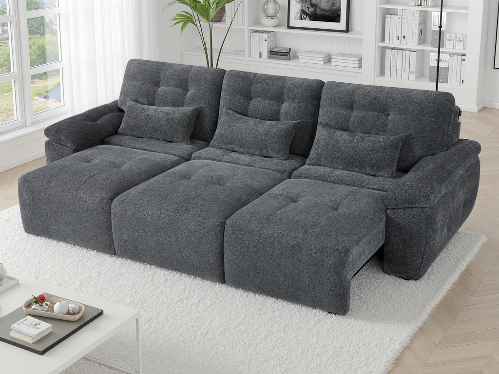 Electric Slider Sofa Bed 3 Seater Astra - Grey