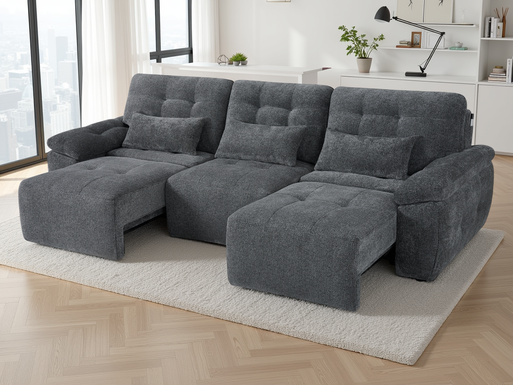 Electric Slider Sofa Bed 3 Seater Astra - Grey