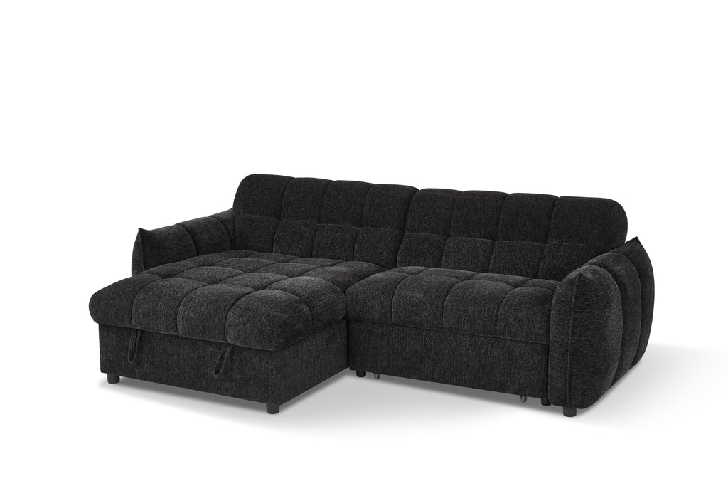 Fabio Sofa Bed Universal Corner - Black