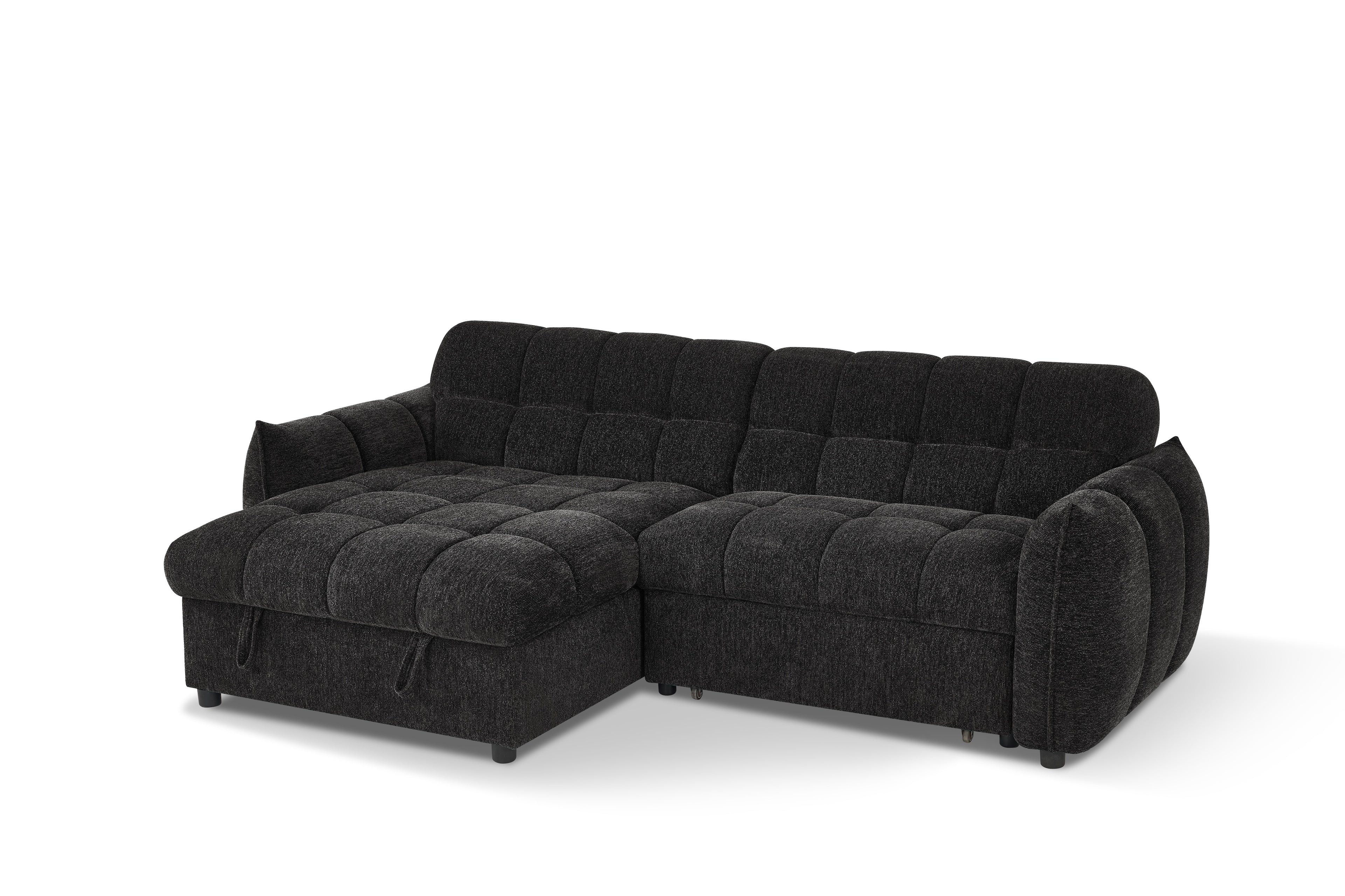 Fabio Sofa Bed Universal Corner - Black