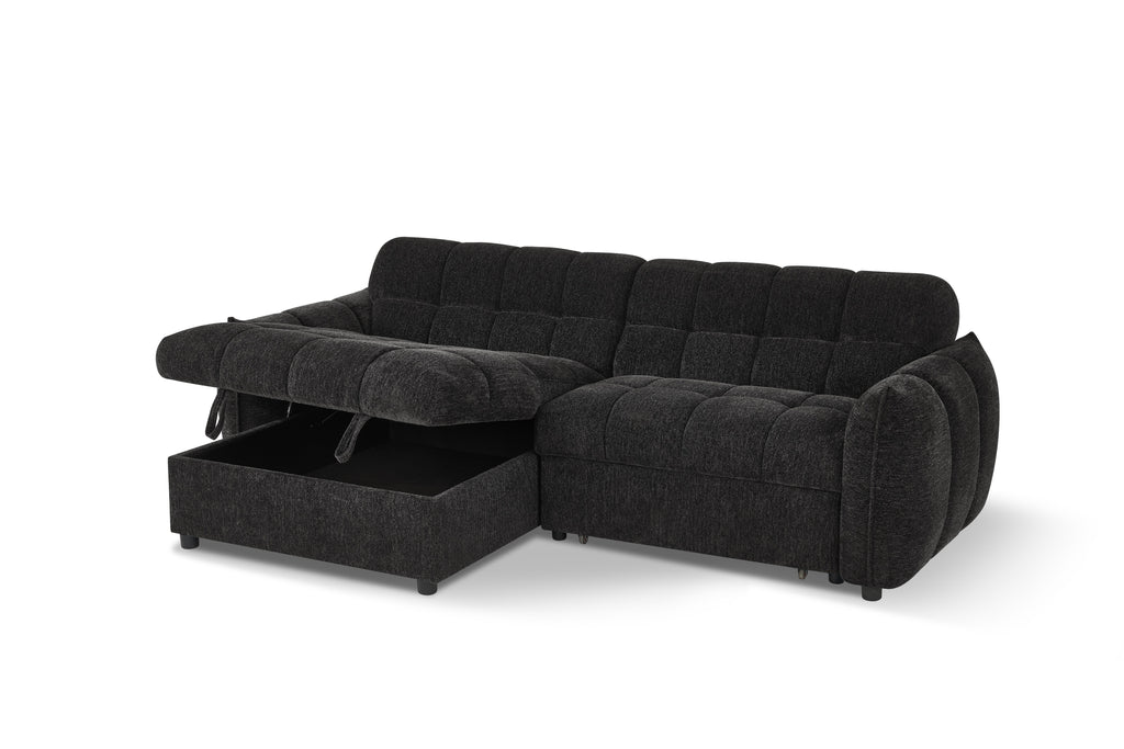 Fabio Sofa Bed Universal Corner - Black