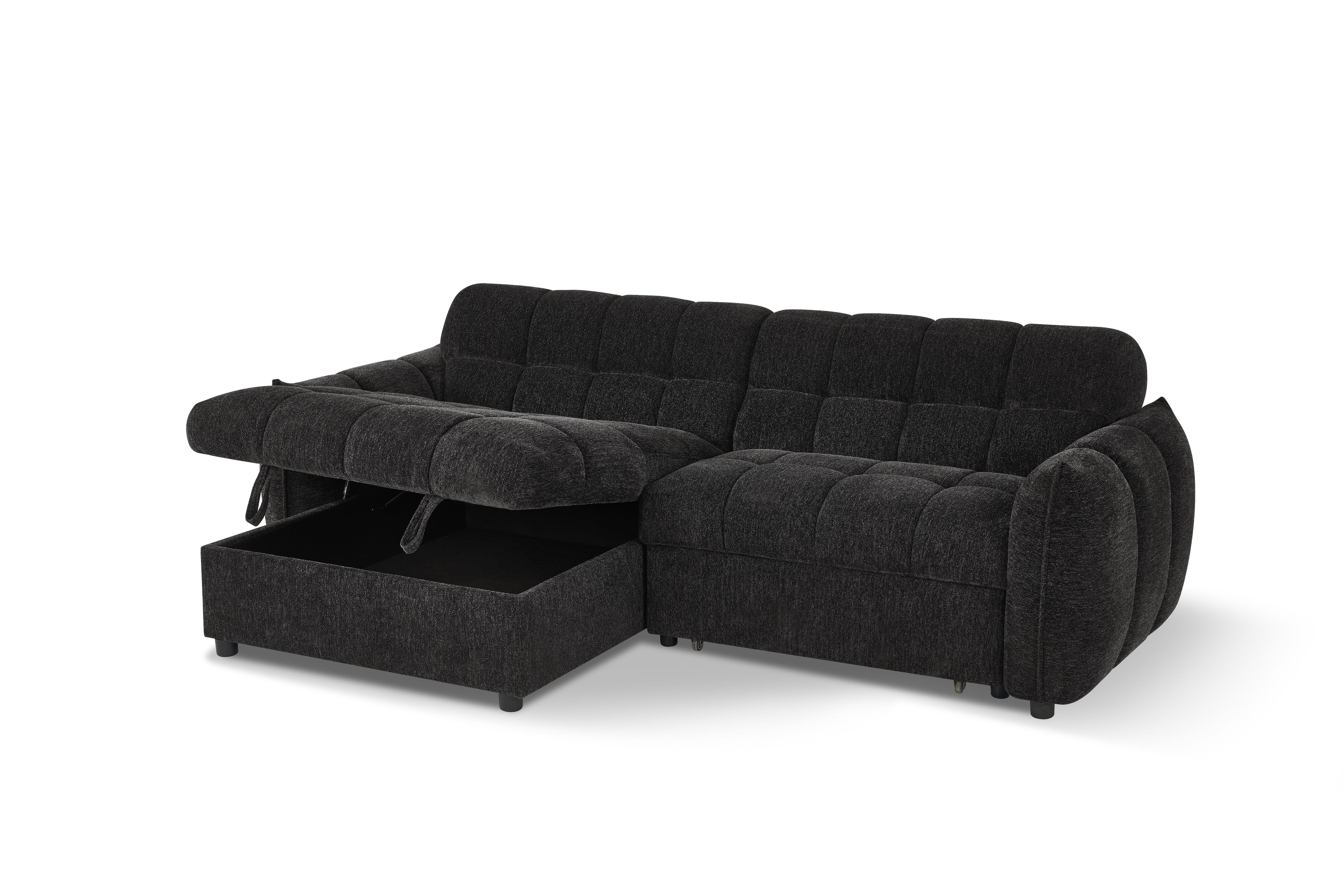 Fabio Sofa Bed Universal Corner - Black