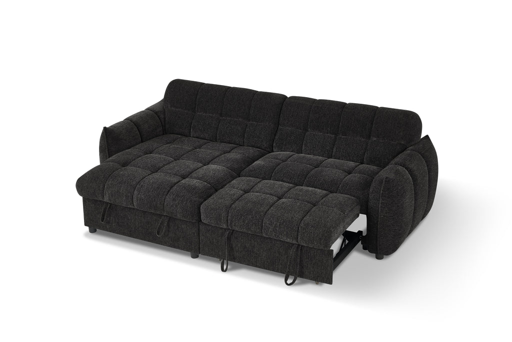 Fabio Sofa Bed Universal Corner - Black