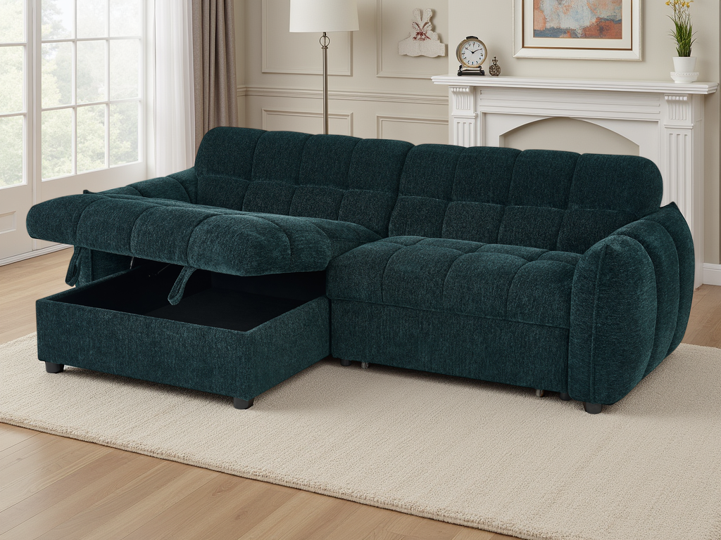 Fabio Sofa Bed Universal Corner - Teal