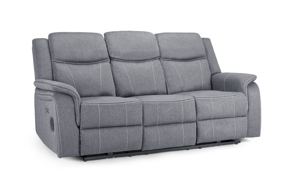 Solar Tech Electric Recliner 3 Seater Fabric