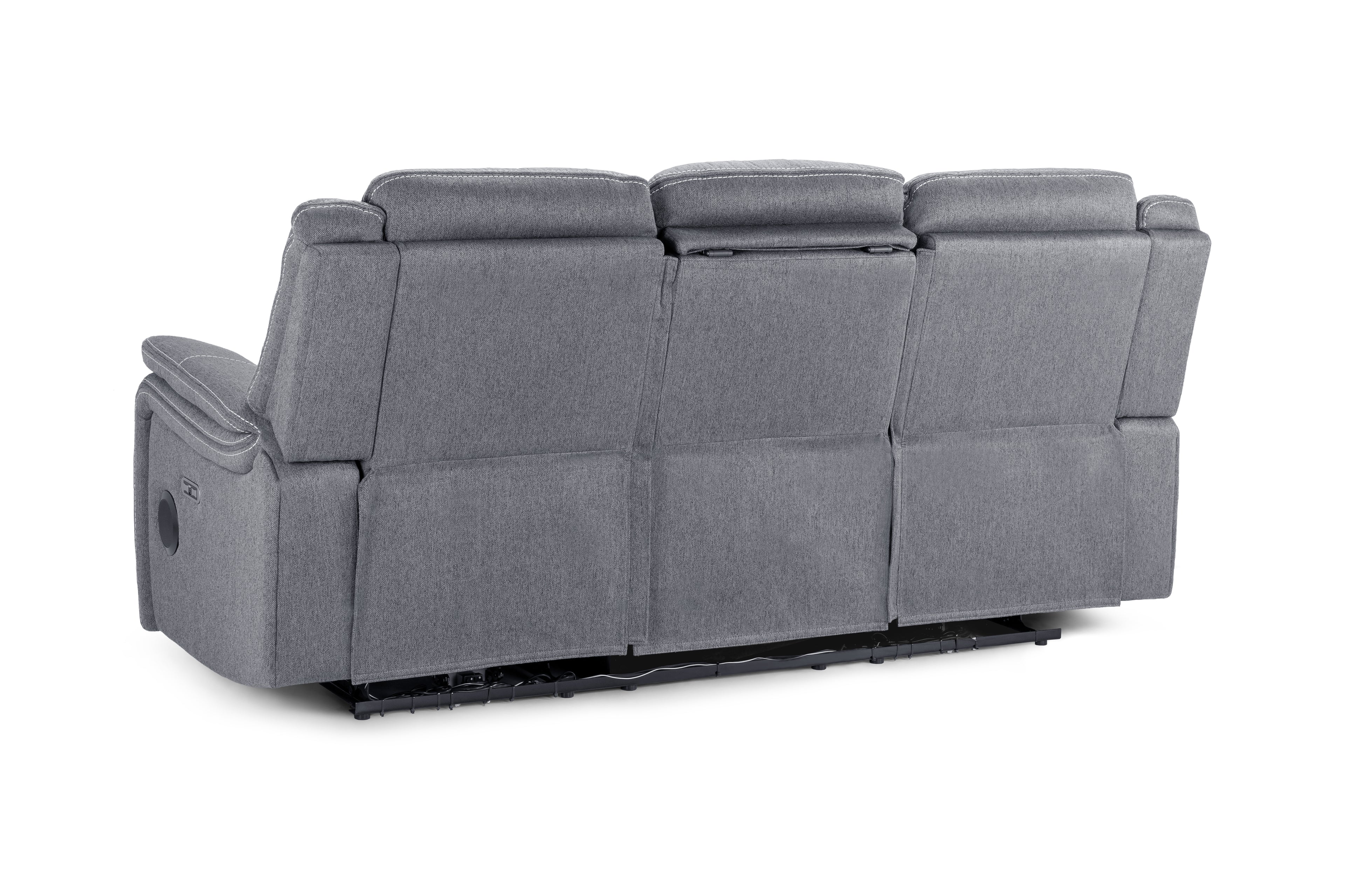 Solar Tech Electric Recliner 3 Seater Fabric