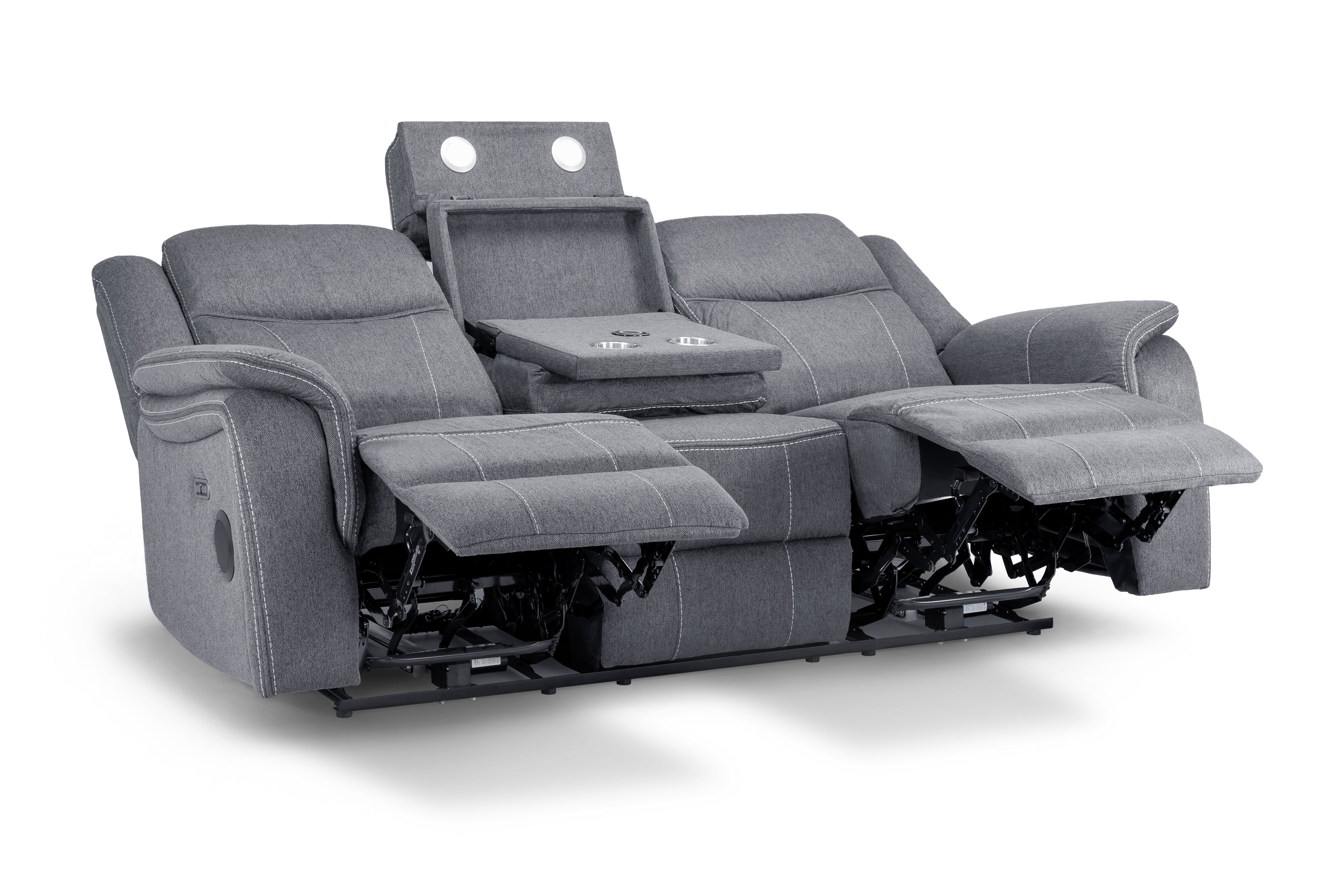 Solar Tech Electric Recliner 3 Seater Fabric