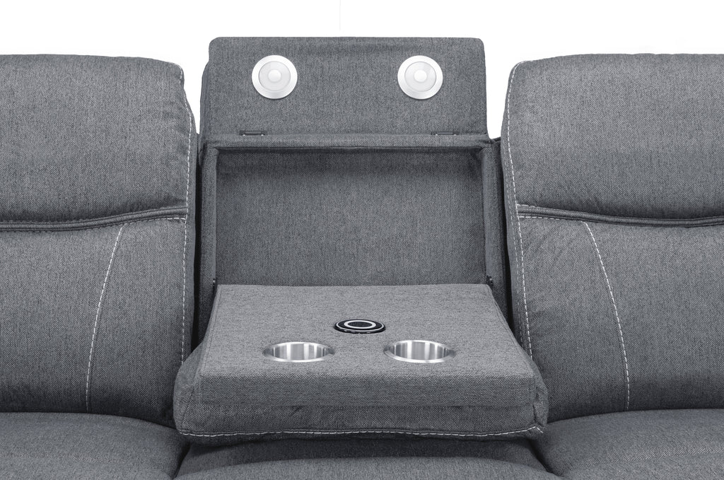 Solar Tech Electric Recliner 3 Seater Fabric