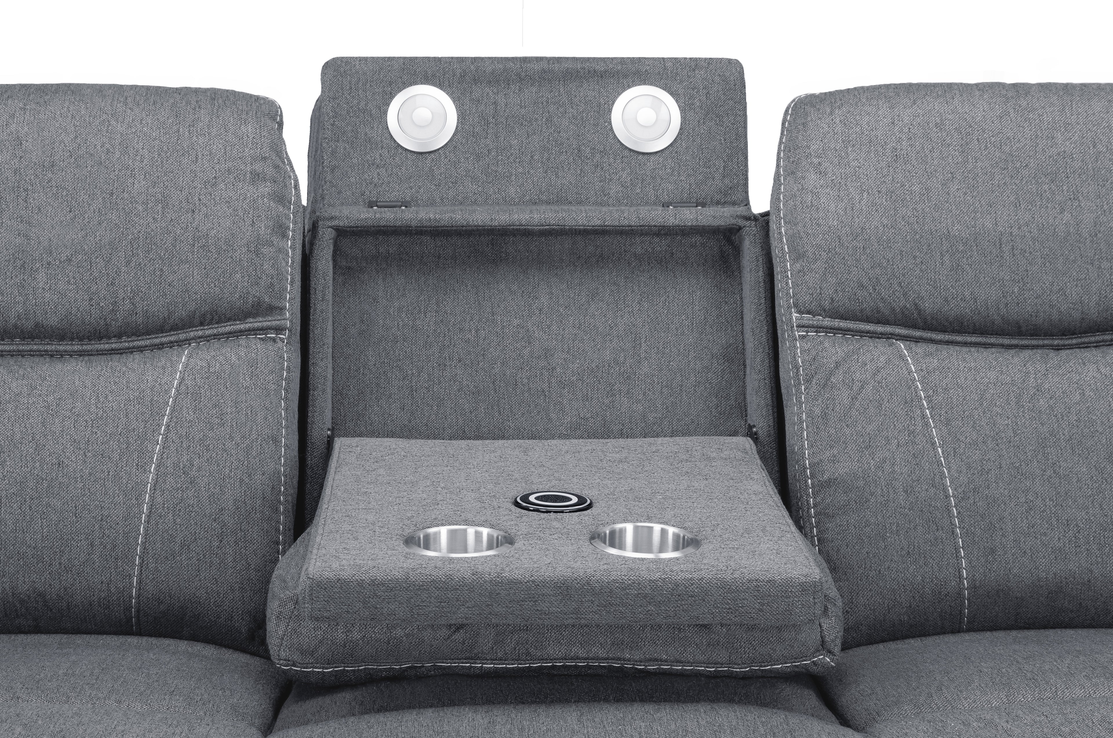 Solar Tech Electric Recliner 3 Seater Fabric