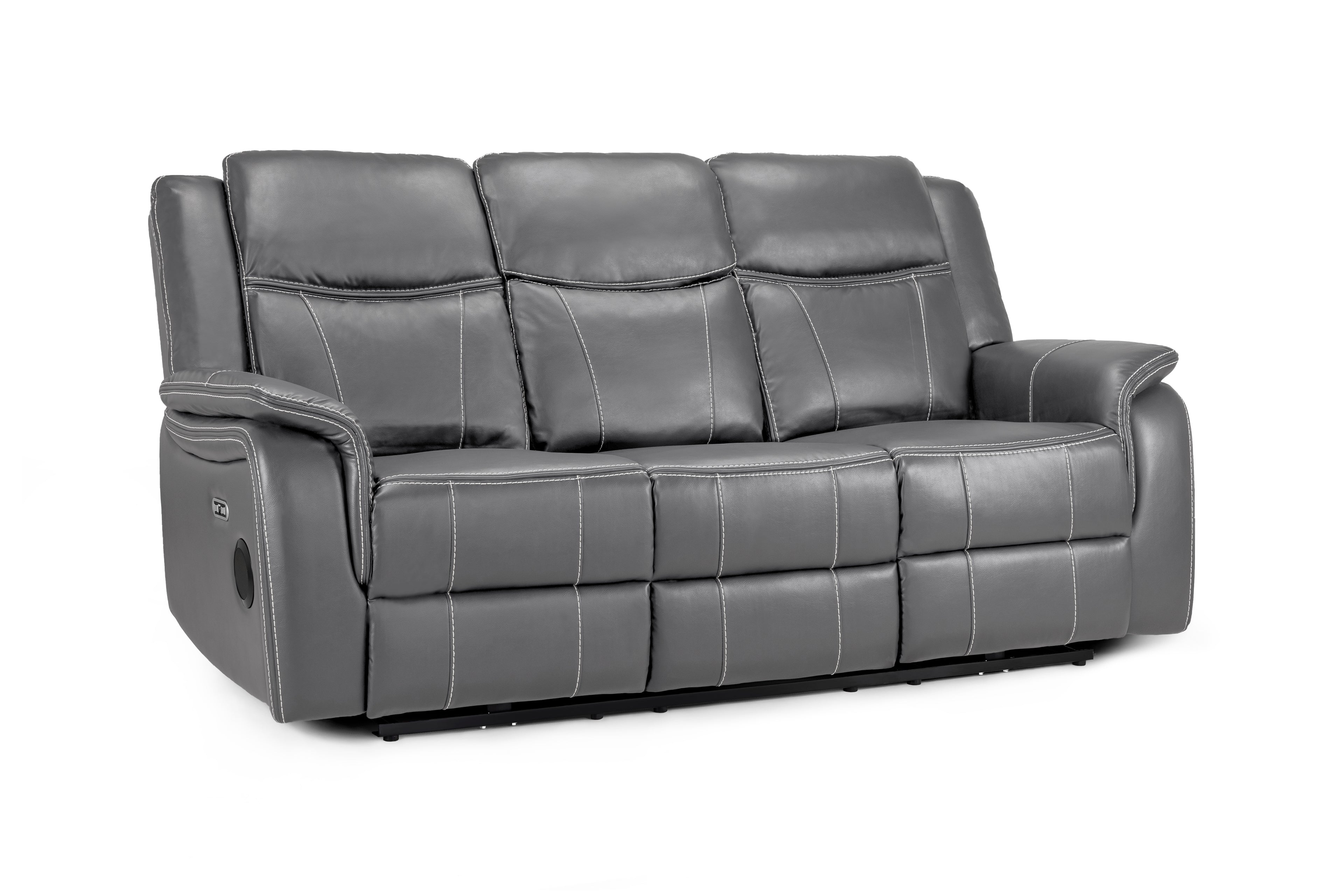 Solar Tech Electric Recliner 3 Seater Leather