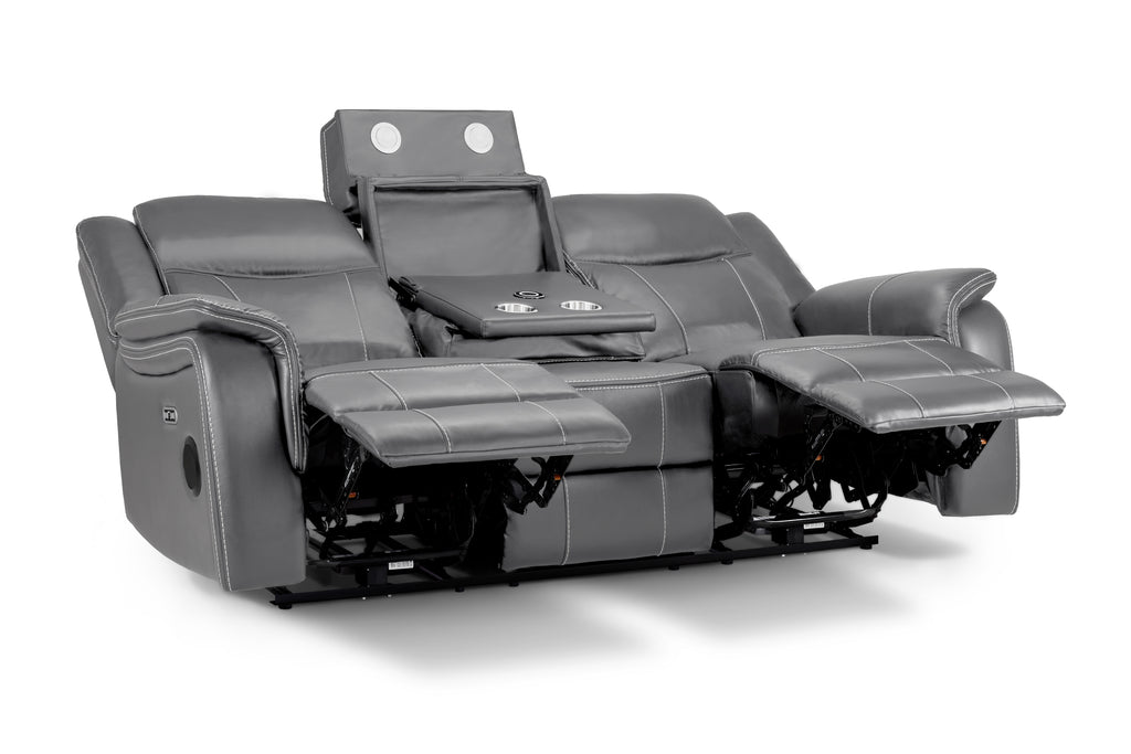 Solar Tech Electric Recliner 3 Seater Leather