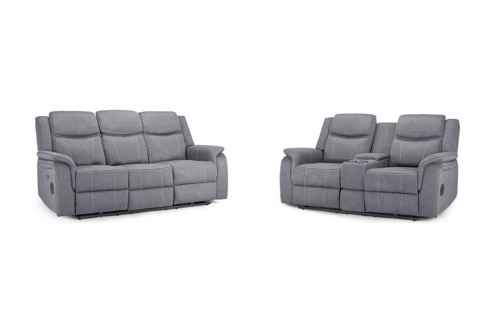 Solar Tech Electric Recliner Sofa Fabric 3+2 Set