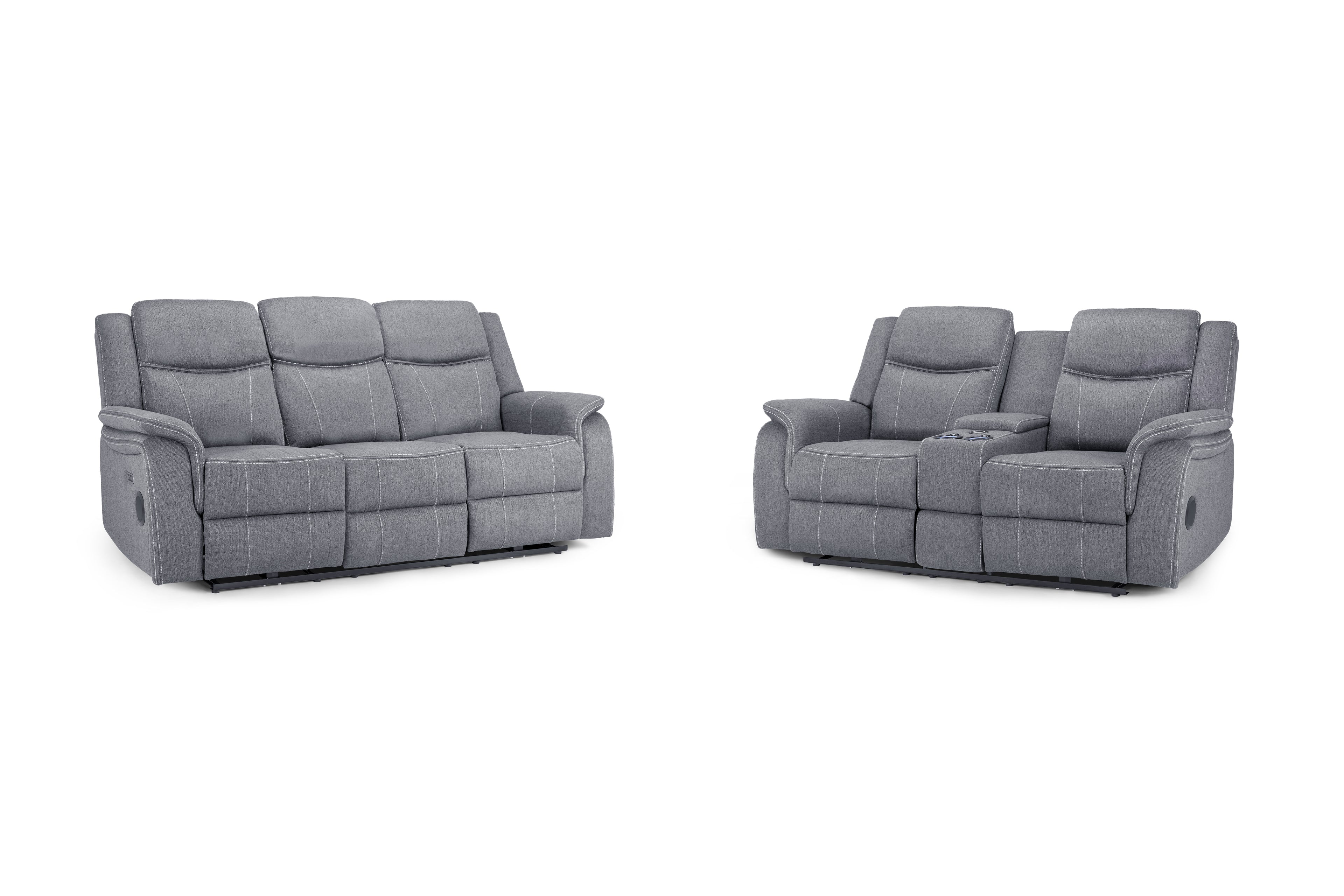 Solar Tech Electric Recliner Sofa Fabric 3+2 Set