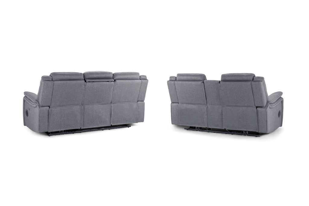 Solar Tech Electric Recliner Sofa Fabric 3+2 Set