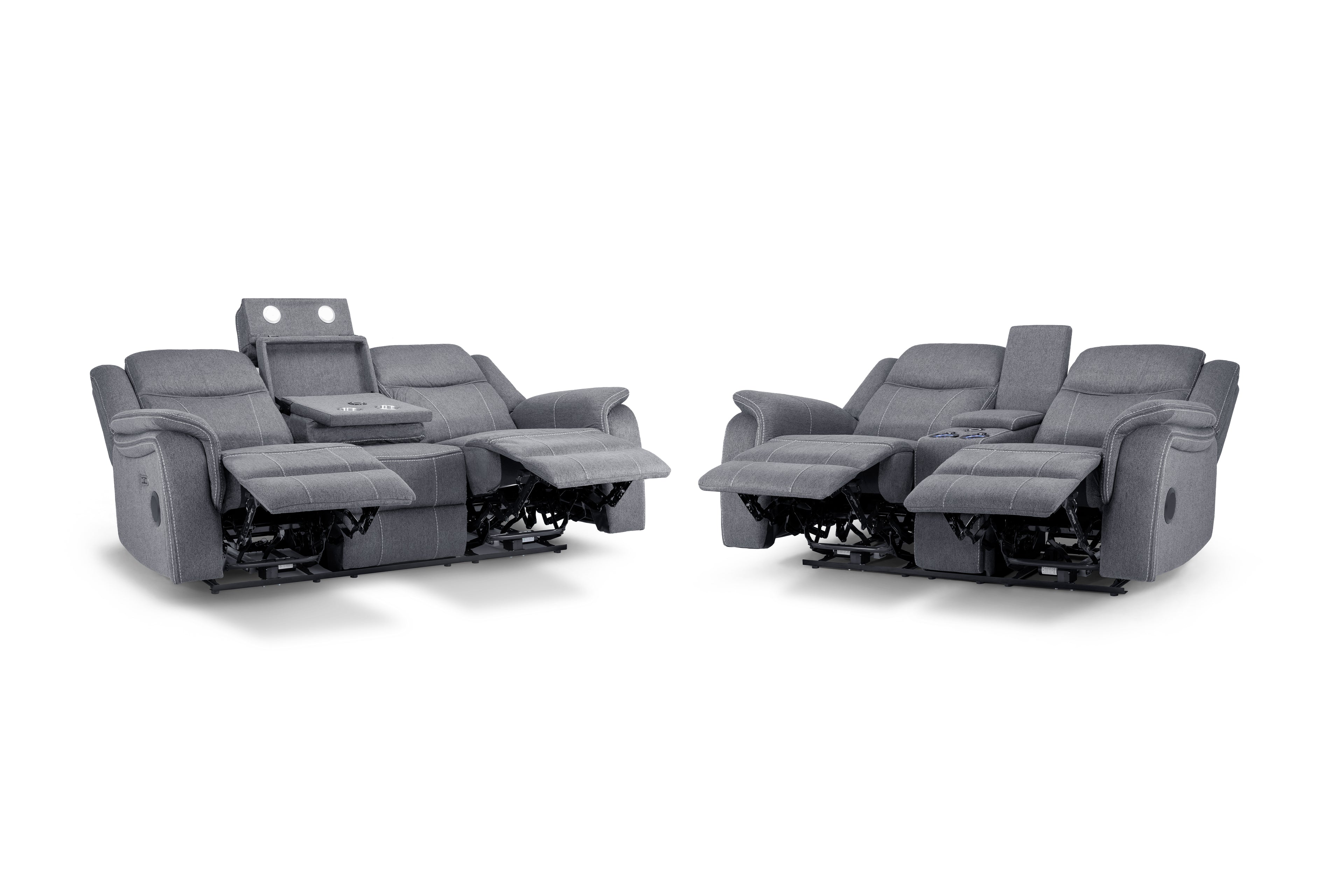 Solar Tech Electric Recliner Sofa Fabric 3+2 Set