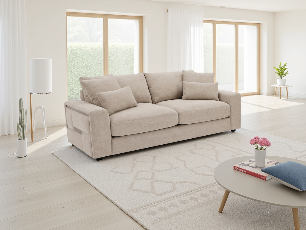 Saturn 3 Seater Sofa Fabric Living Room Couch