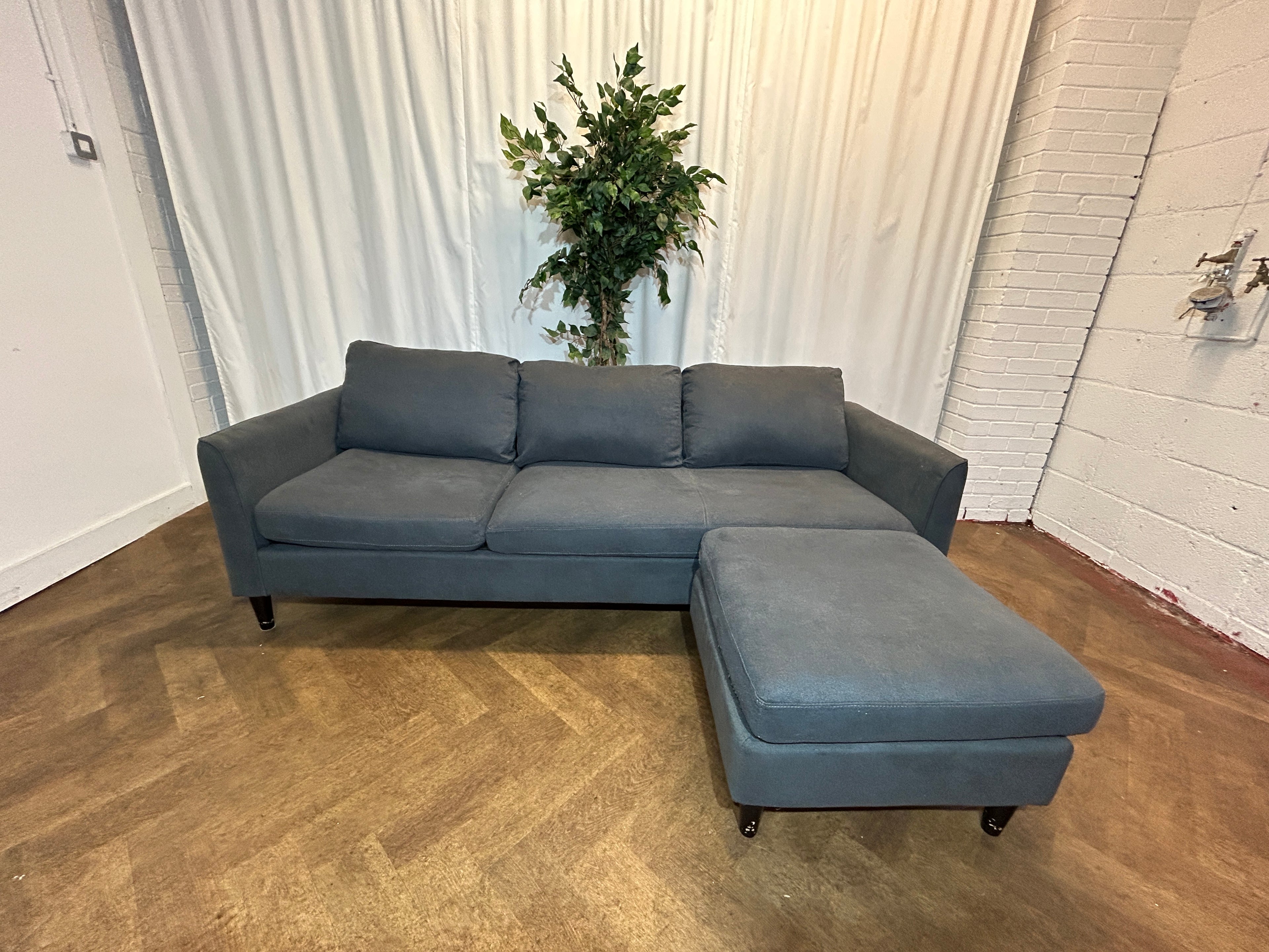 Dark Grey 3 Seater with Inter-changeable Ottoman