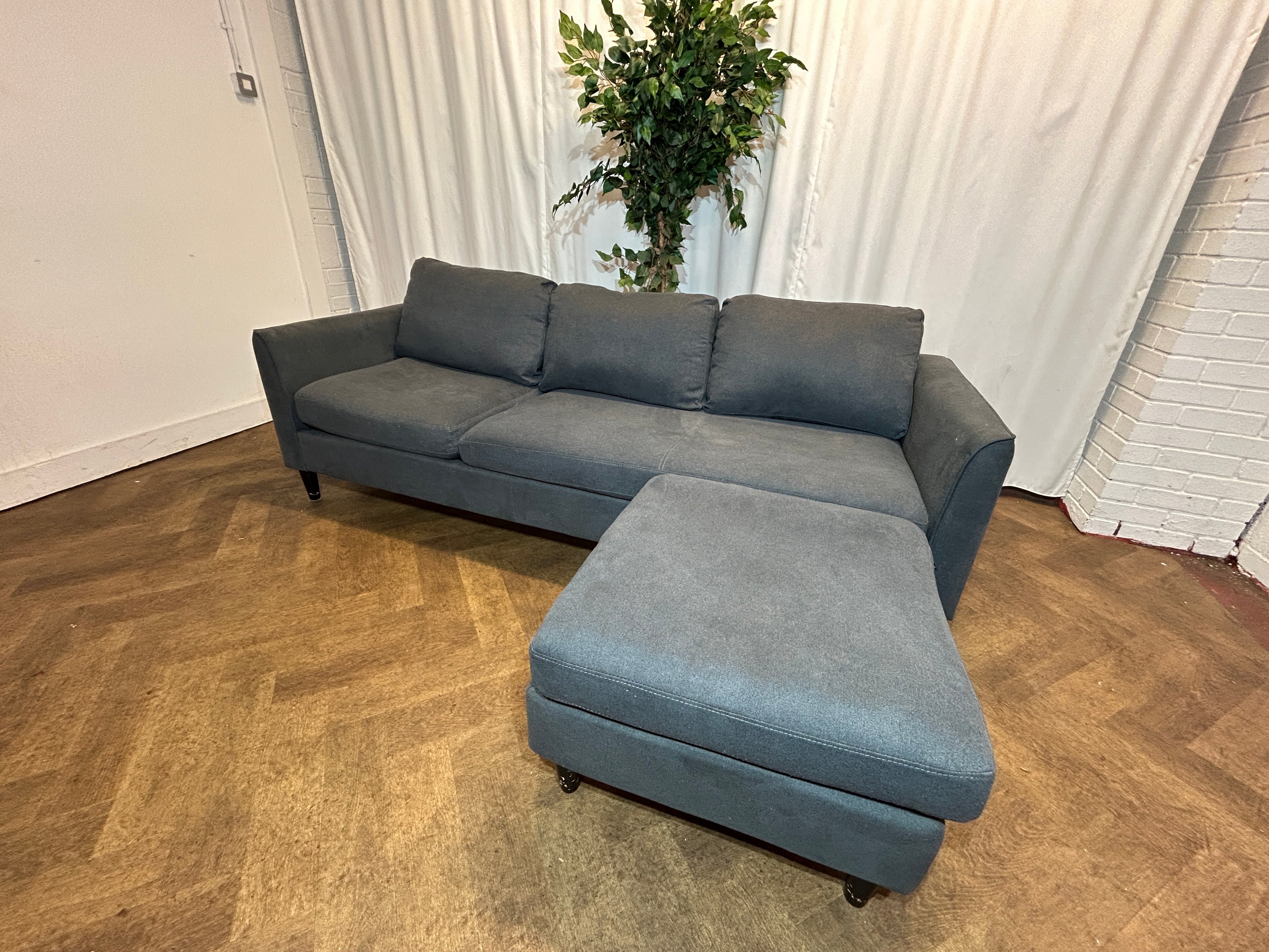 Dark Grey 3 Seater with Inter-changeable Ottoman