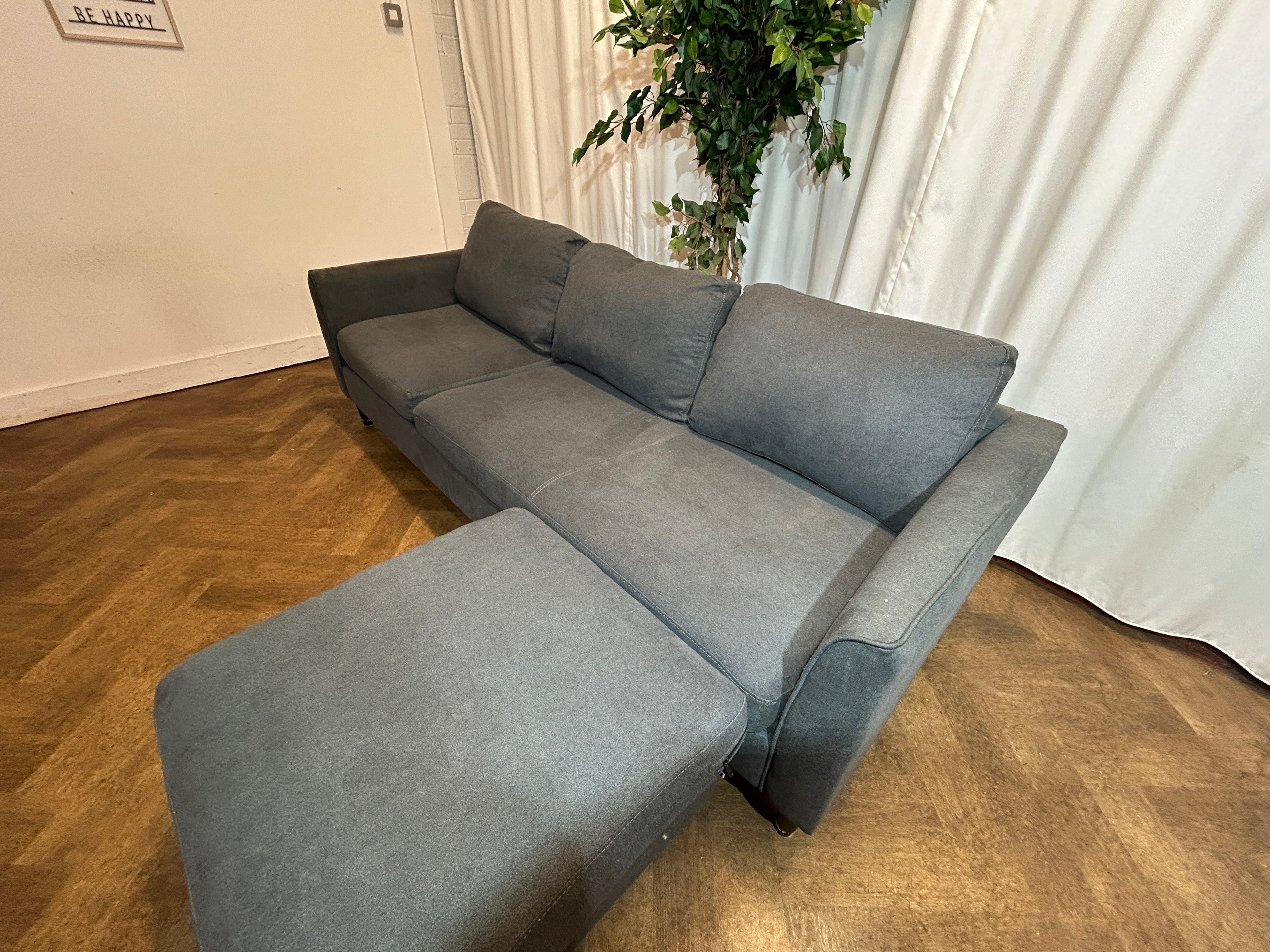 Dark Grey 3 Seater with Inter-changeable Ottoman