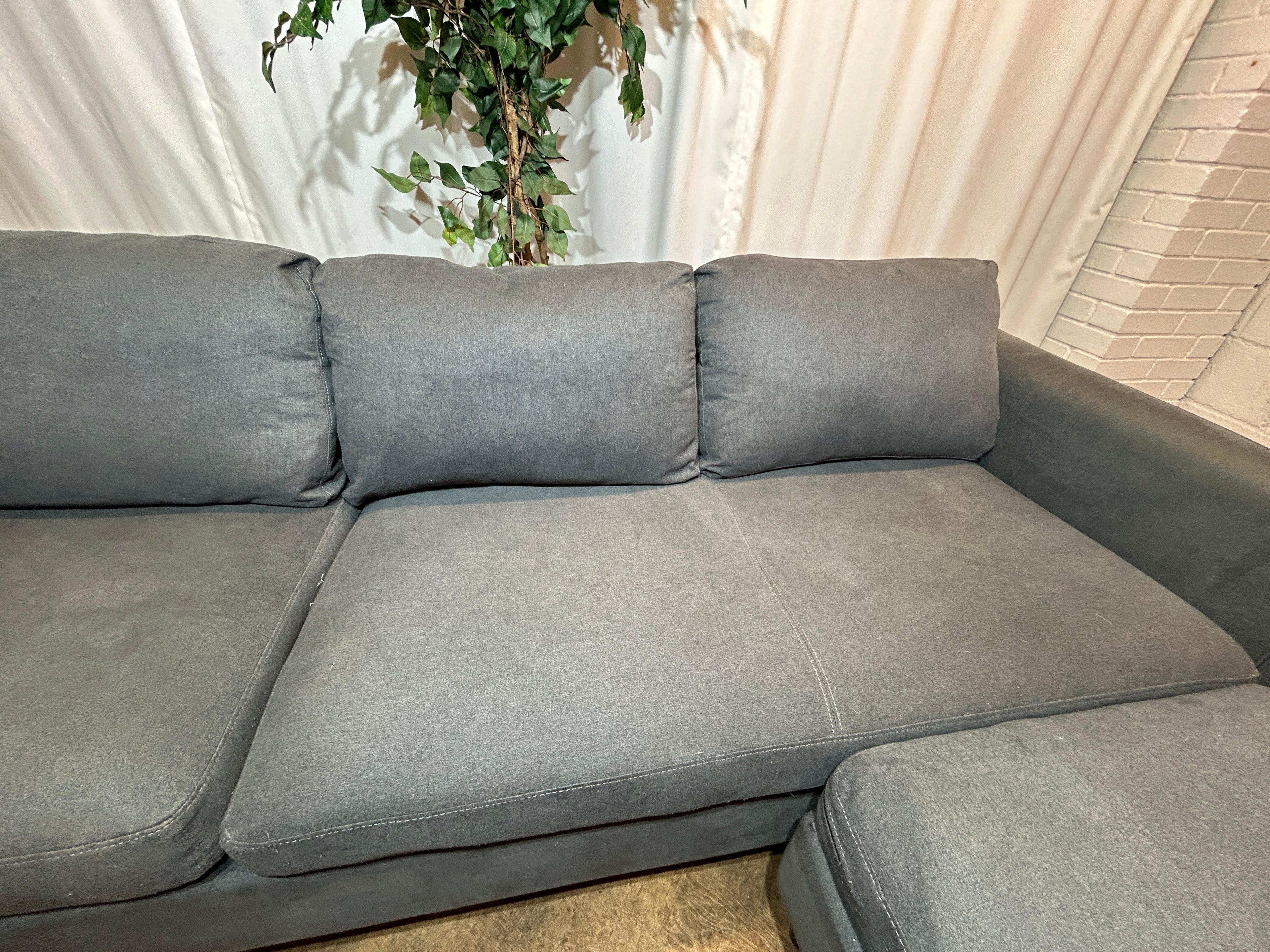 Dark Grey 3 Seater with Inter-changeable Ottoman