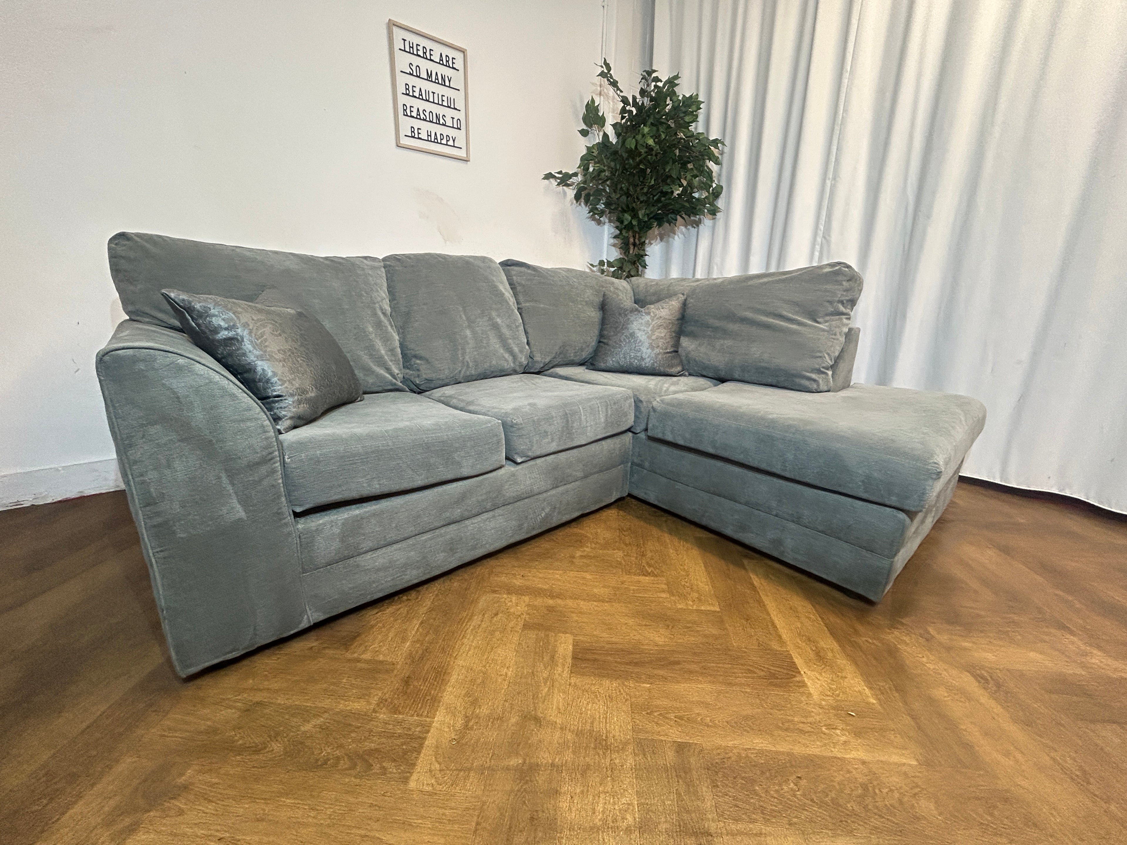 Grey Corner Sofa With left Hand Chaise
