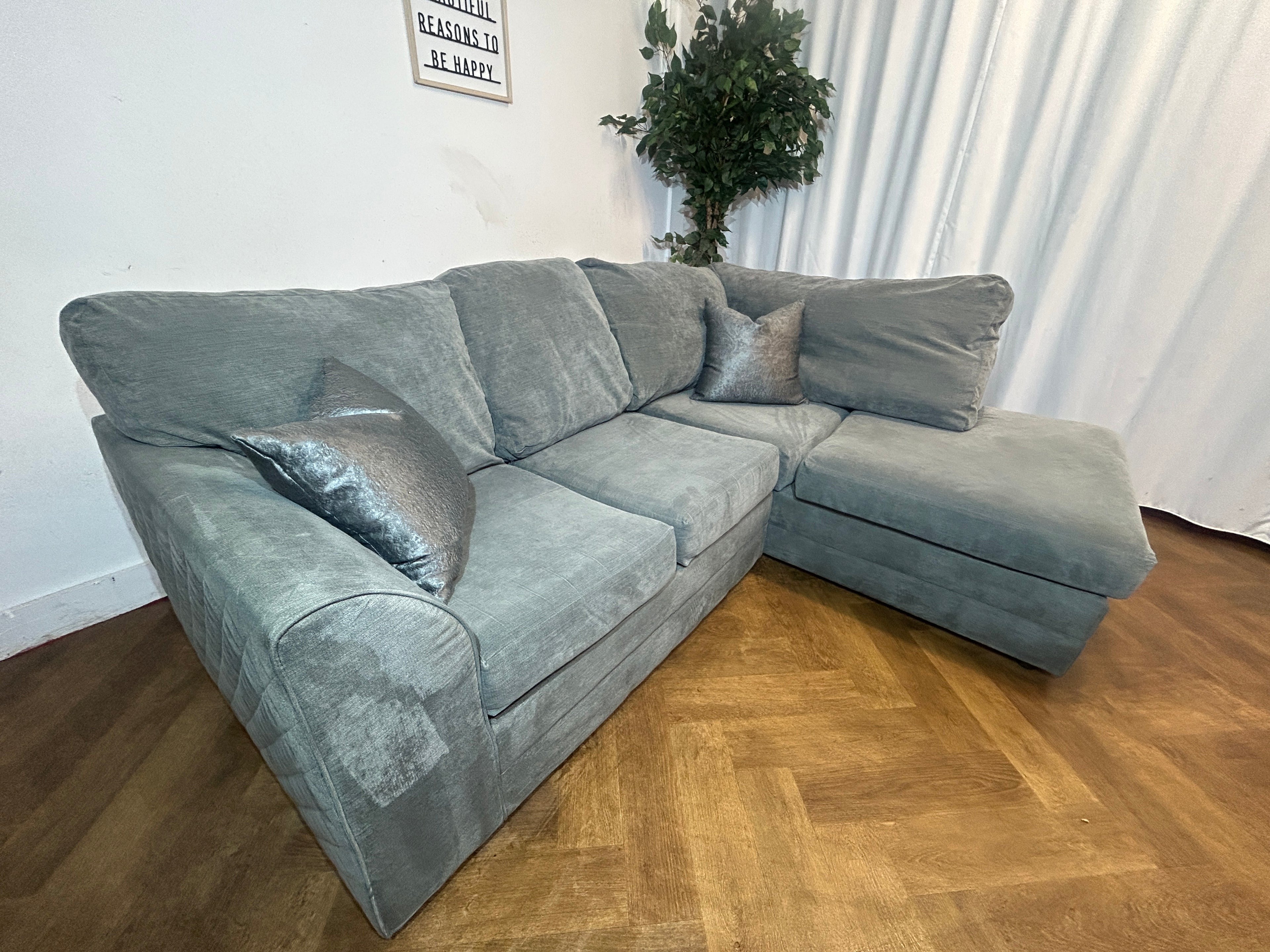 Grey Corner Sofa With left Hand Chaise