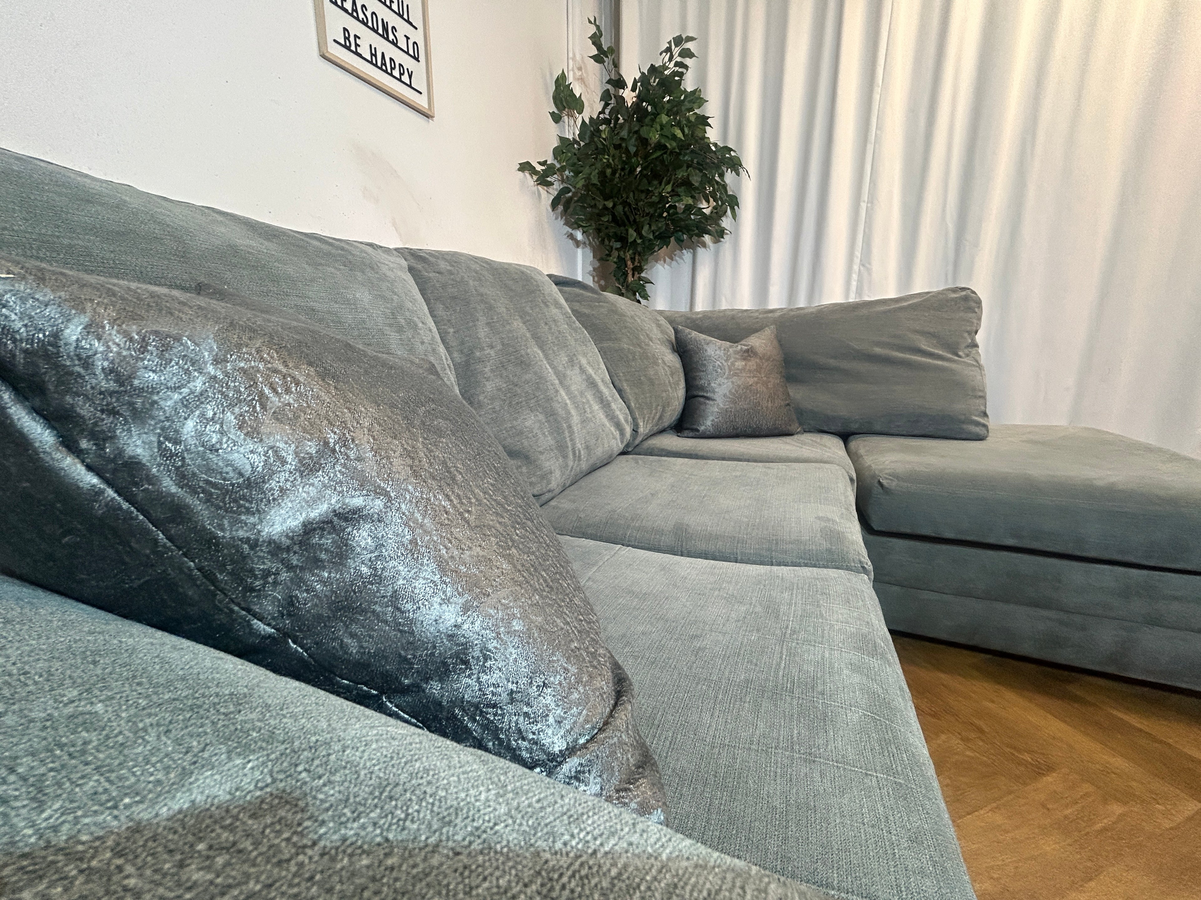 Grey Corner Sofa With left Hand Chaise