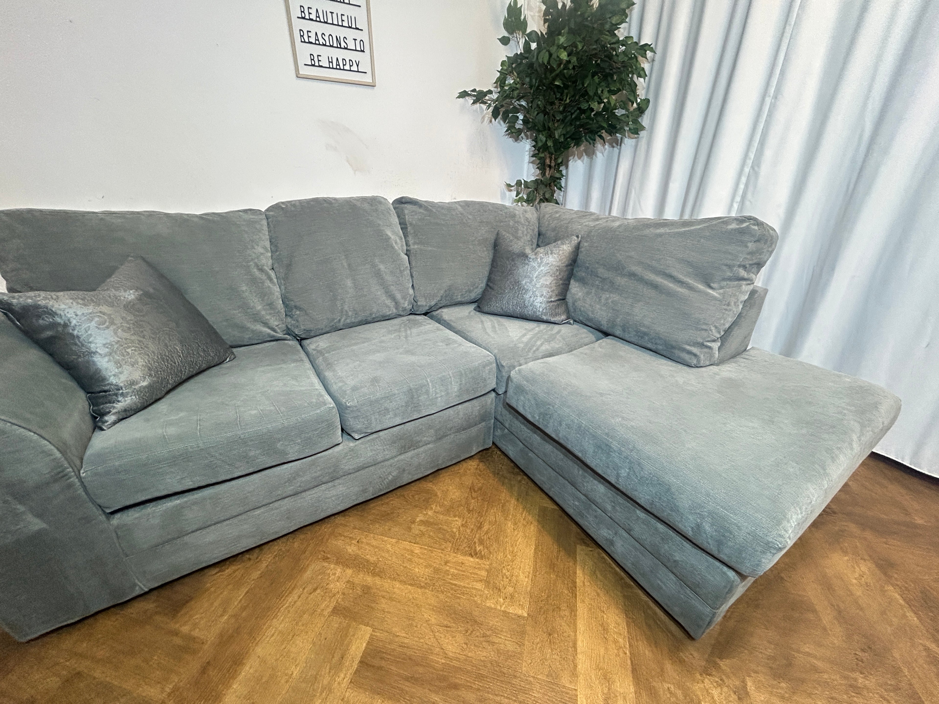 Grey Corner Sofa With left Hand Chaise