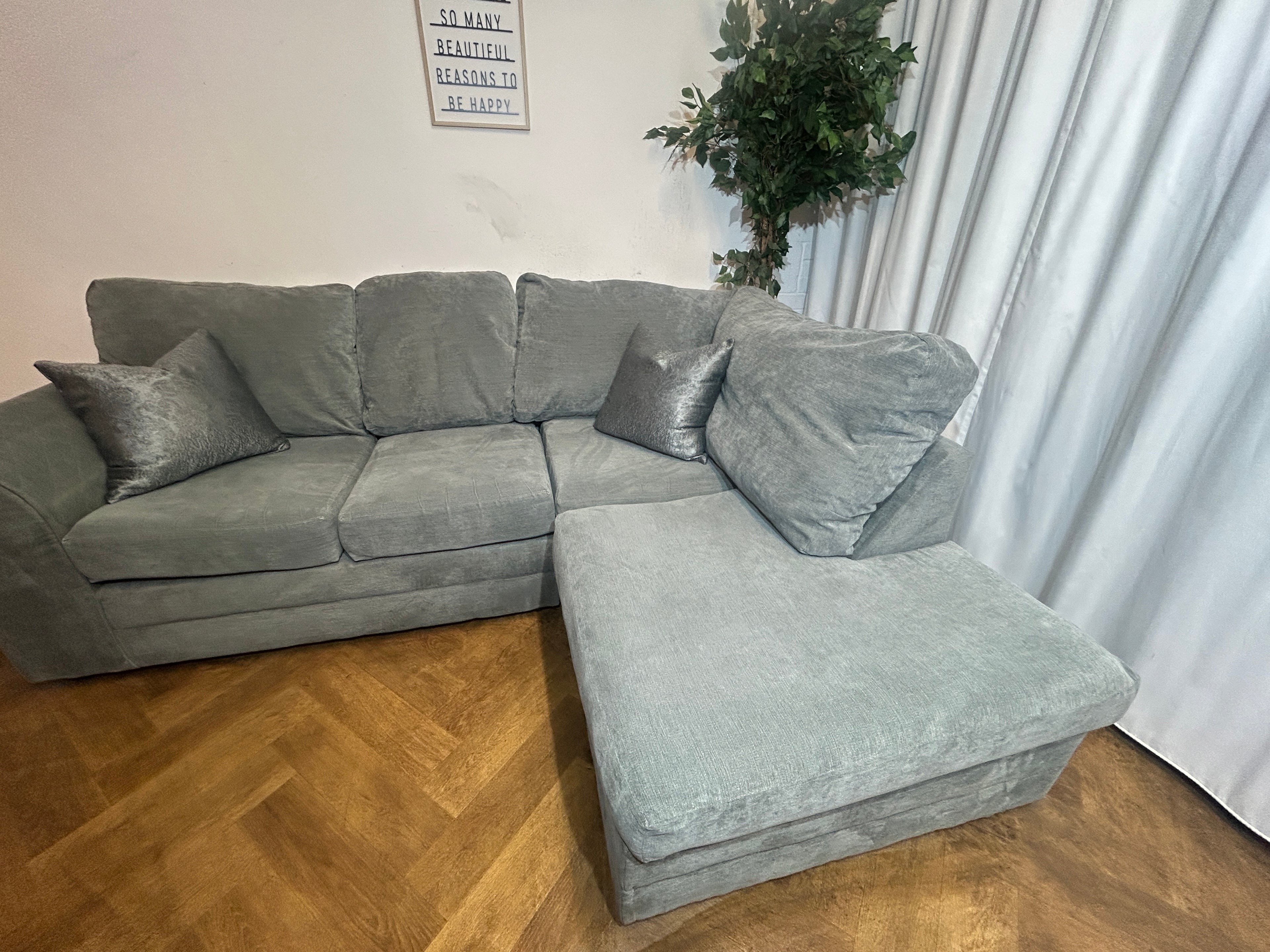 Grey Corner Sofa With left Hand Chaise