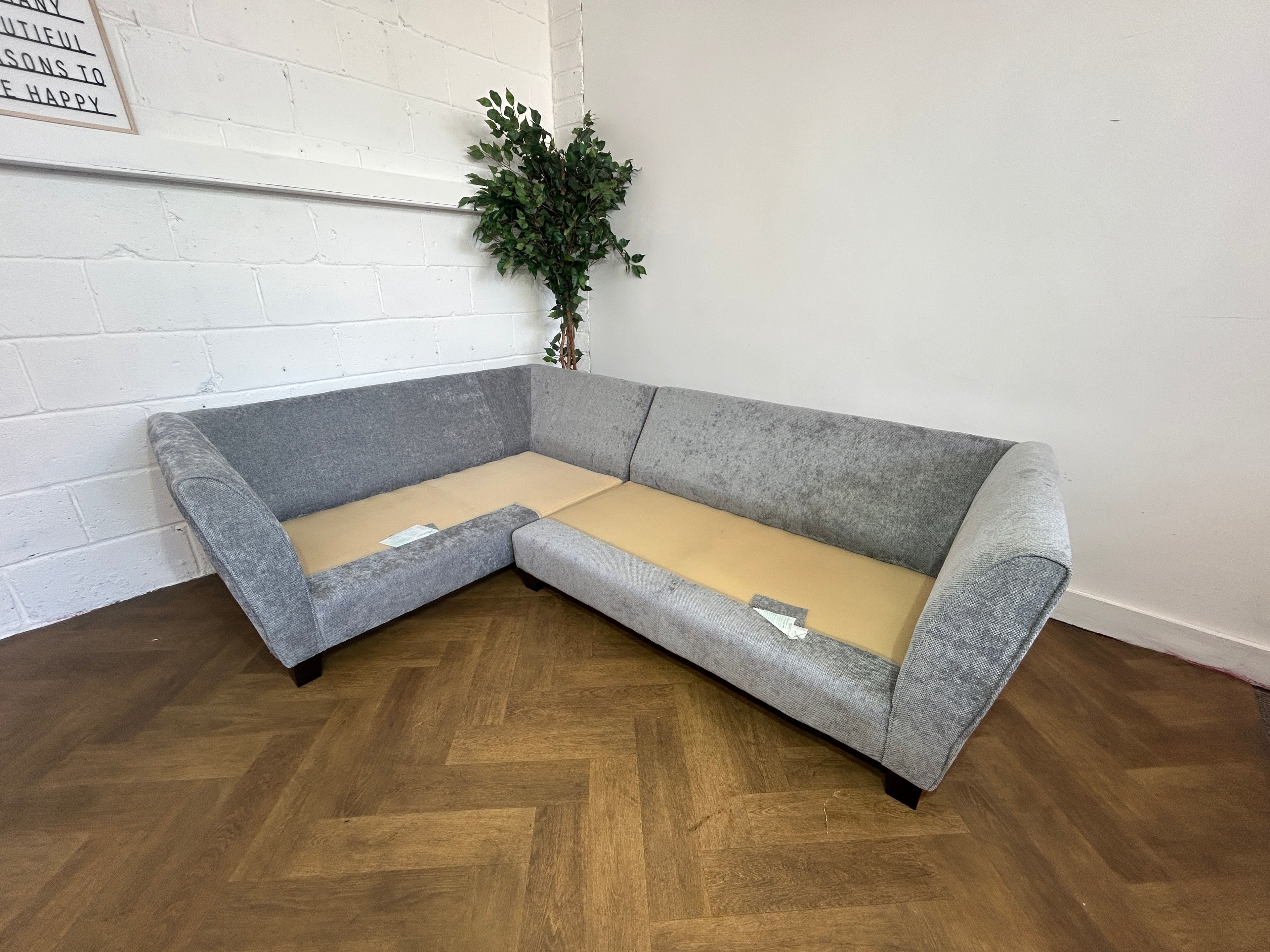 Near New Sofology Keswick Grey Corner Sofa, Right Hand Chaise