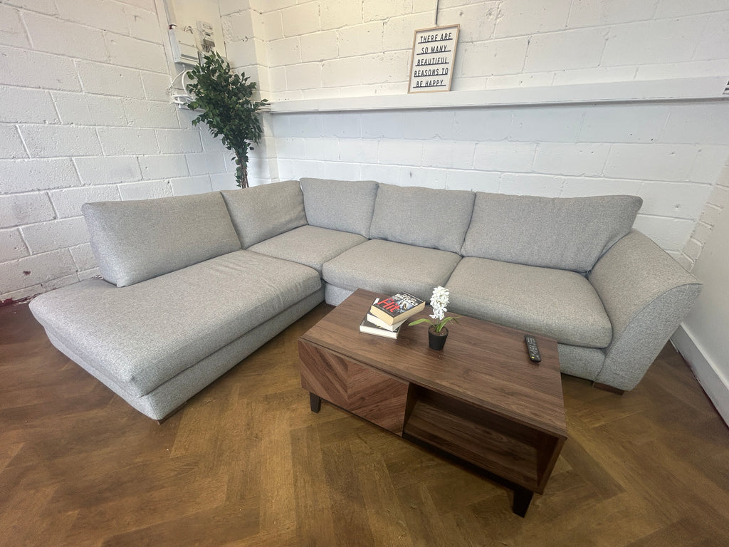 Light Grey DFS Saphina Corner Sofa, Right Hand Chaise