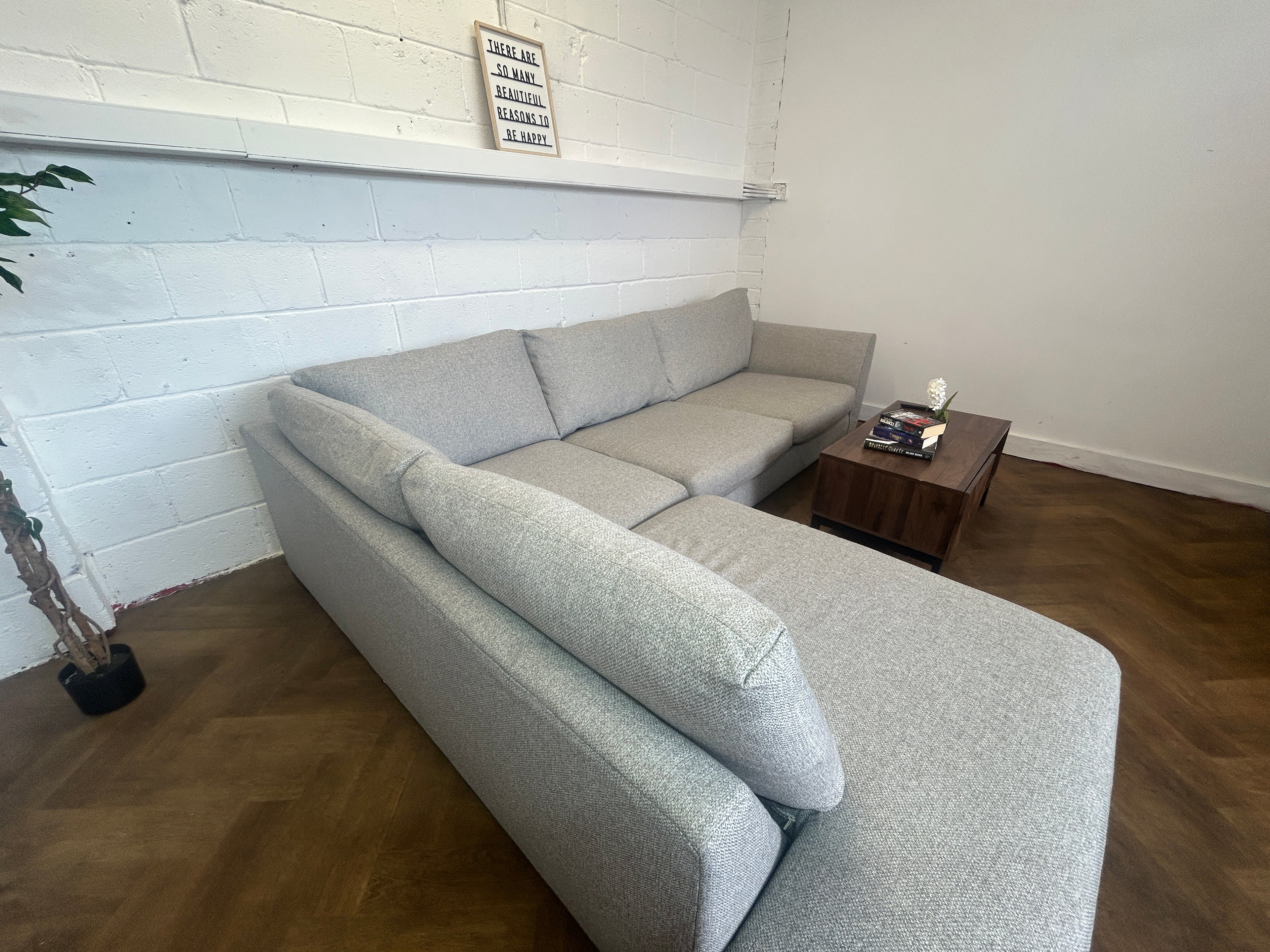 Light Grey DFS Saphina Corner Sofa, Right Hand Chaise