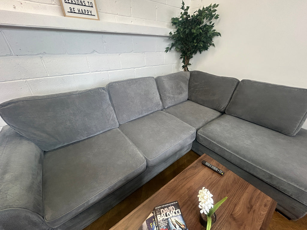 Stunning Charcoal Grey DFS Orka Corner Sofa, Left Hand Chaise