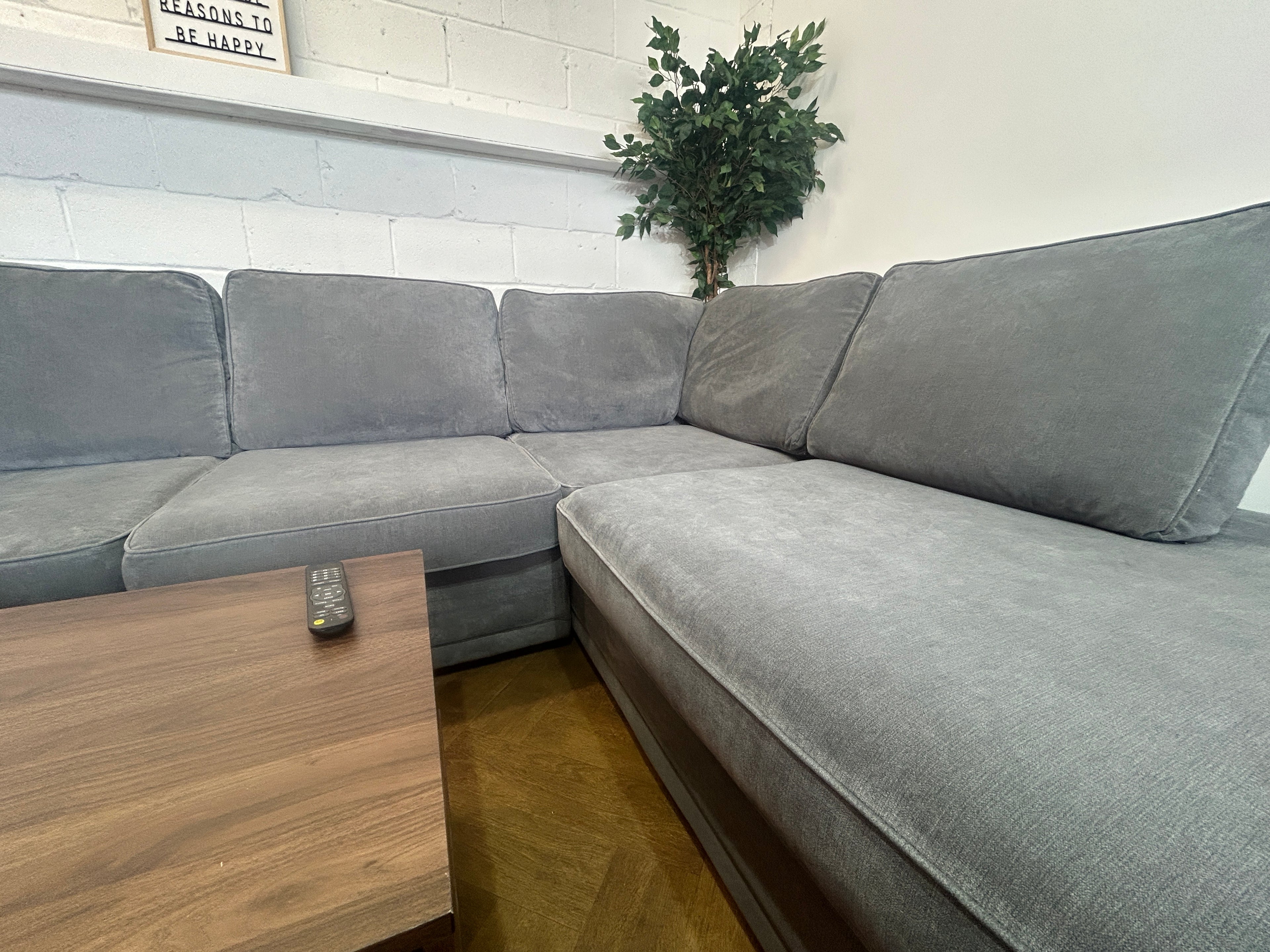 Stunning Charcoal Grey DFS Orka Corner Sofa, Left Hand Chaise