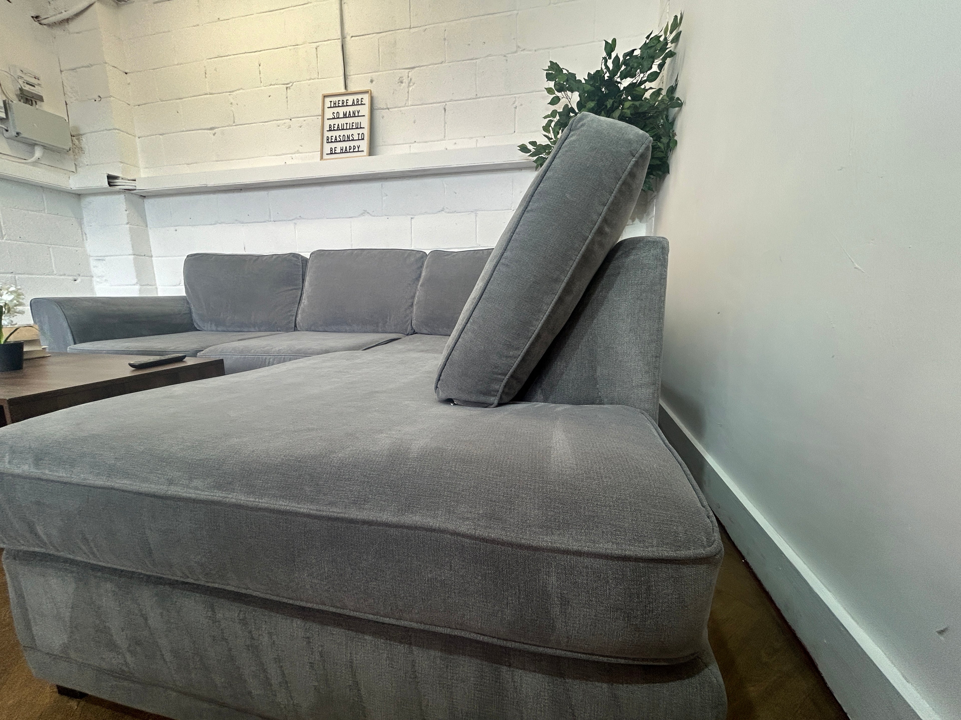 Stunning Charcoal Grey DFS Orka Corner Sofa, Left Hand Chaise