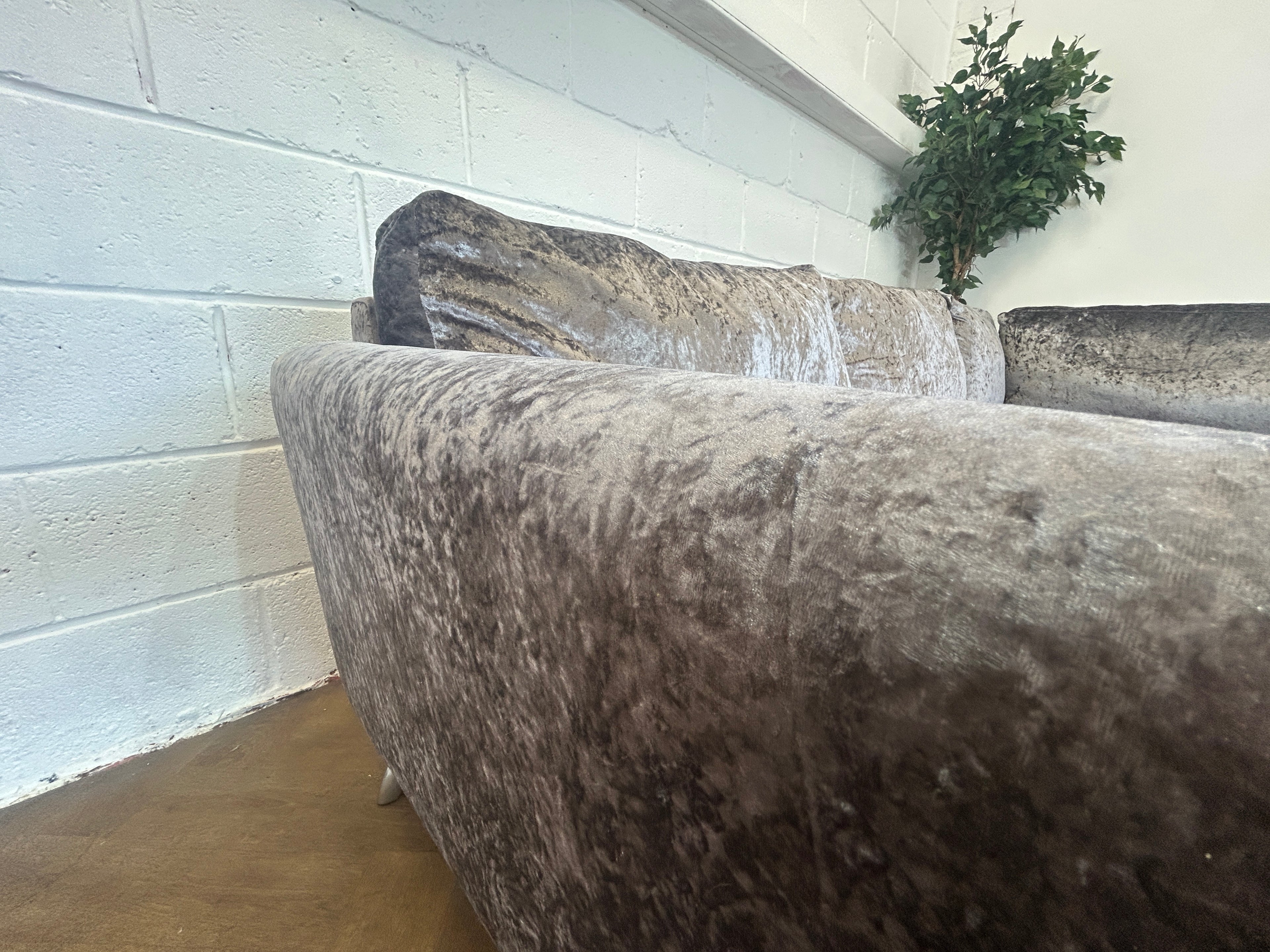 Plush Velvet Corner Sofa From SCS, Left Hand Chaise