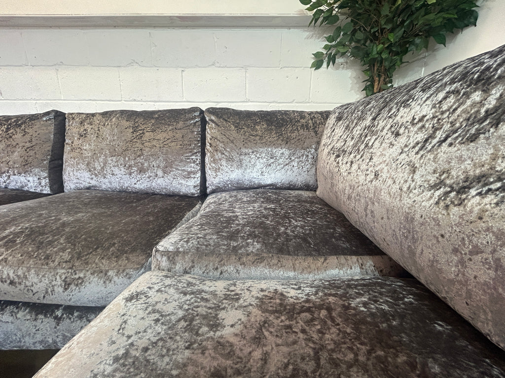 Plush Velvet Corner Sofa From SCS, Left Hand Chaise